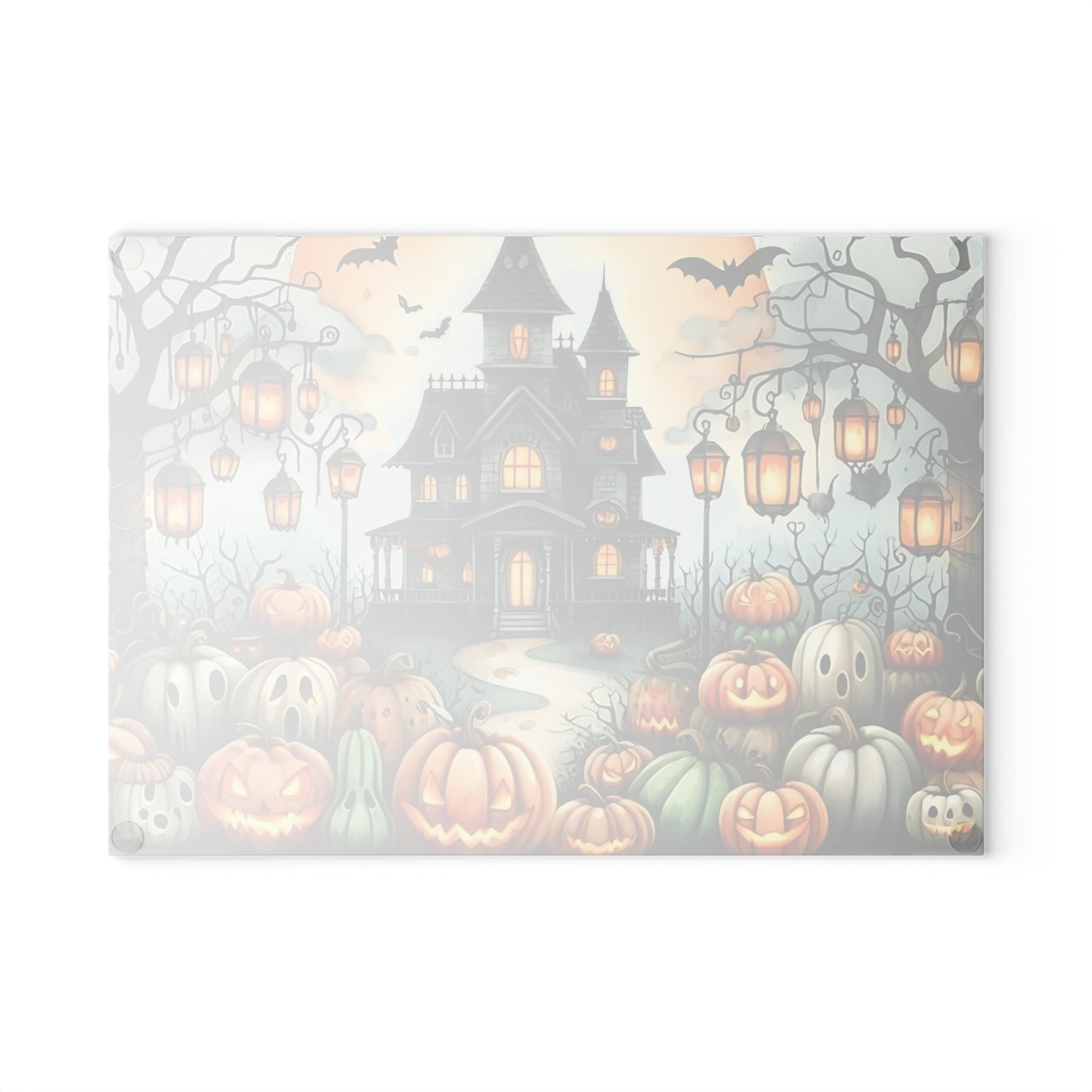 🎃👻 Haunted Halloween Mansion Cutting Board – Spooky Elegance for Your Kitchen 👻🎃