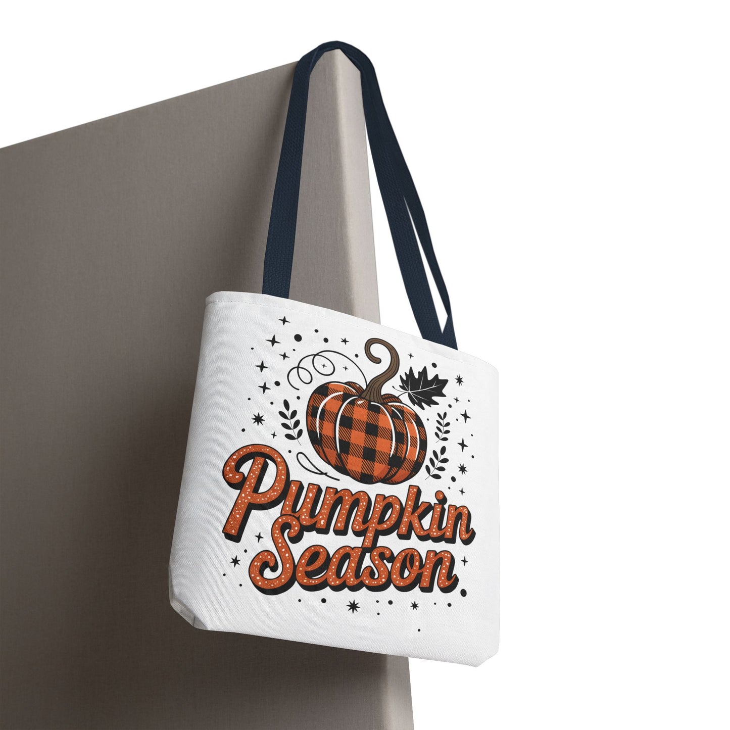 ๐ Pumpkin Season Tote Bag โ Fall Buffalo Plaid Style for Autumn Lovers ๐