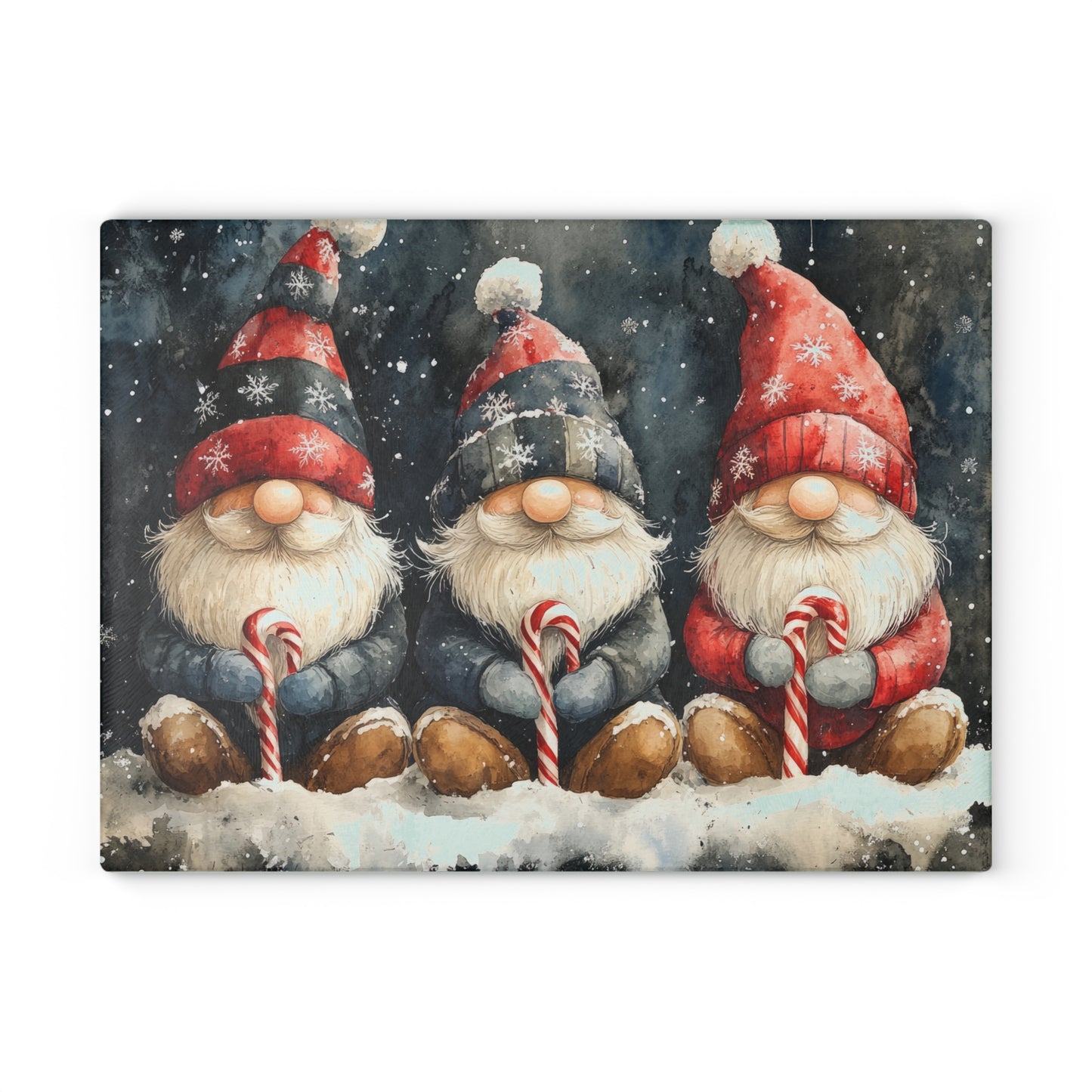 🍬 Candy Cane Christmas Gnome Cutting Board – Sweet Winter Fun with Festive Friends in the Snow 🎅❄️