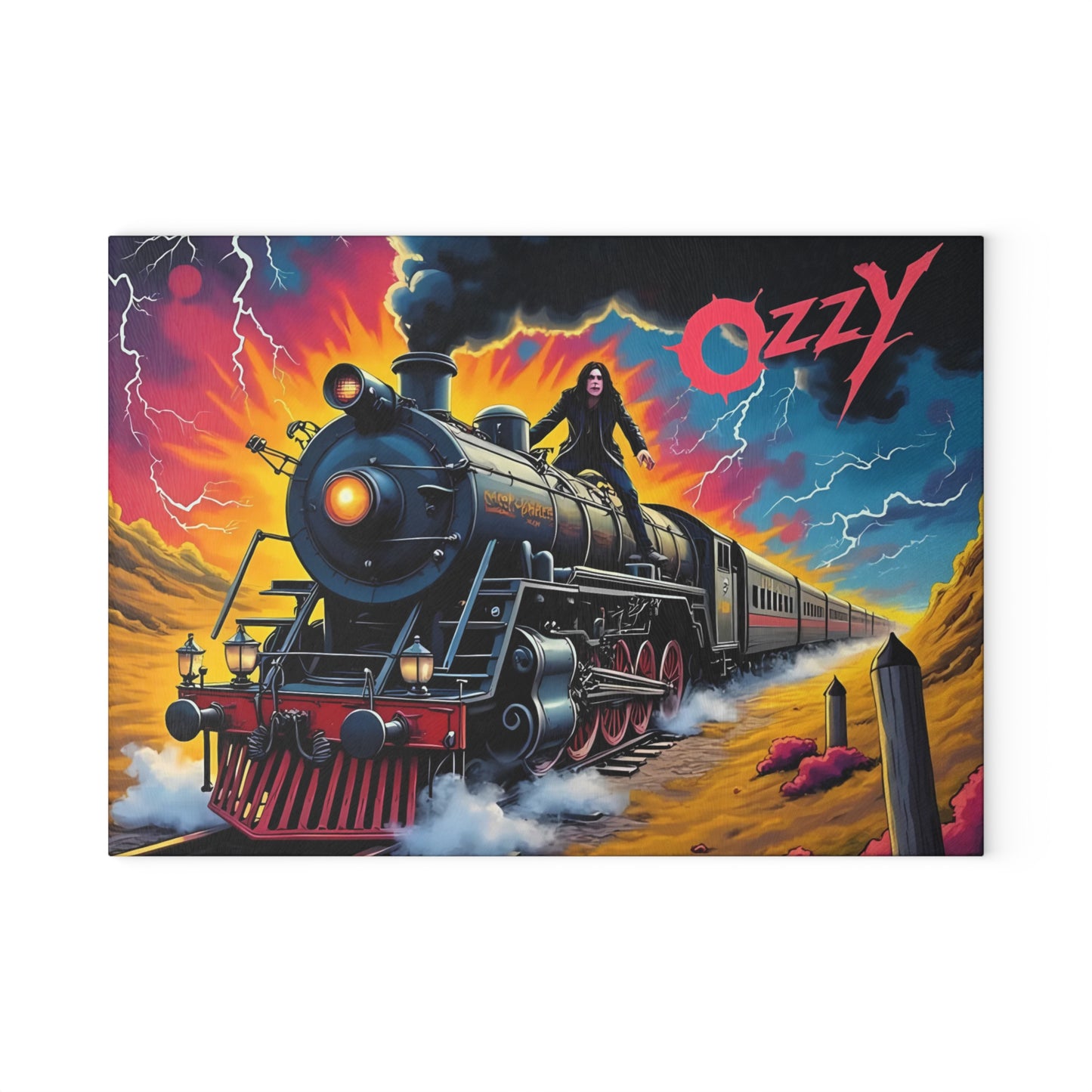 🚂⚡ Storm Train Inferno Cutting Board – Electrifying Energy Meets Bold Rebel Vibes 🔥🎸