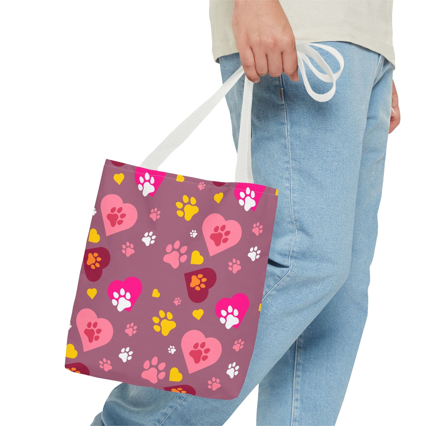 ¡Demuestra tu amor por tus peludos amigos con este clásico bolso de mano con estampado de patas! 🐾