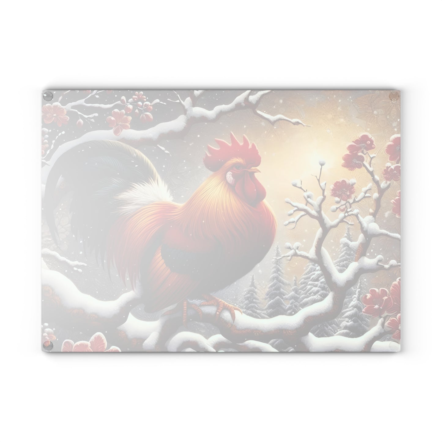 🐓❄️ Winter Rooster Cutting Board – Rustic Charm Meets Seasonal Elegance ❄️🐓