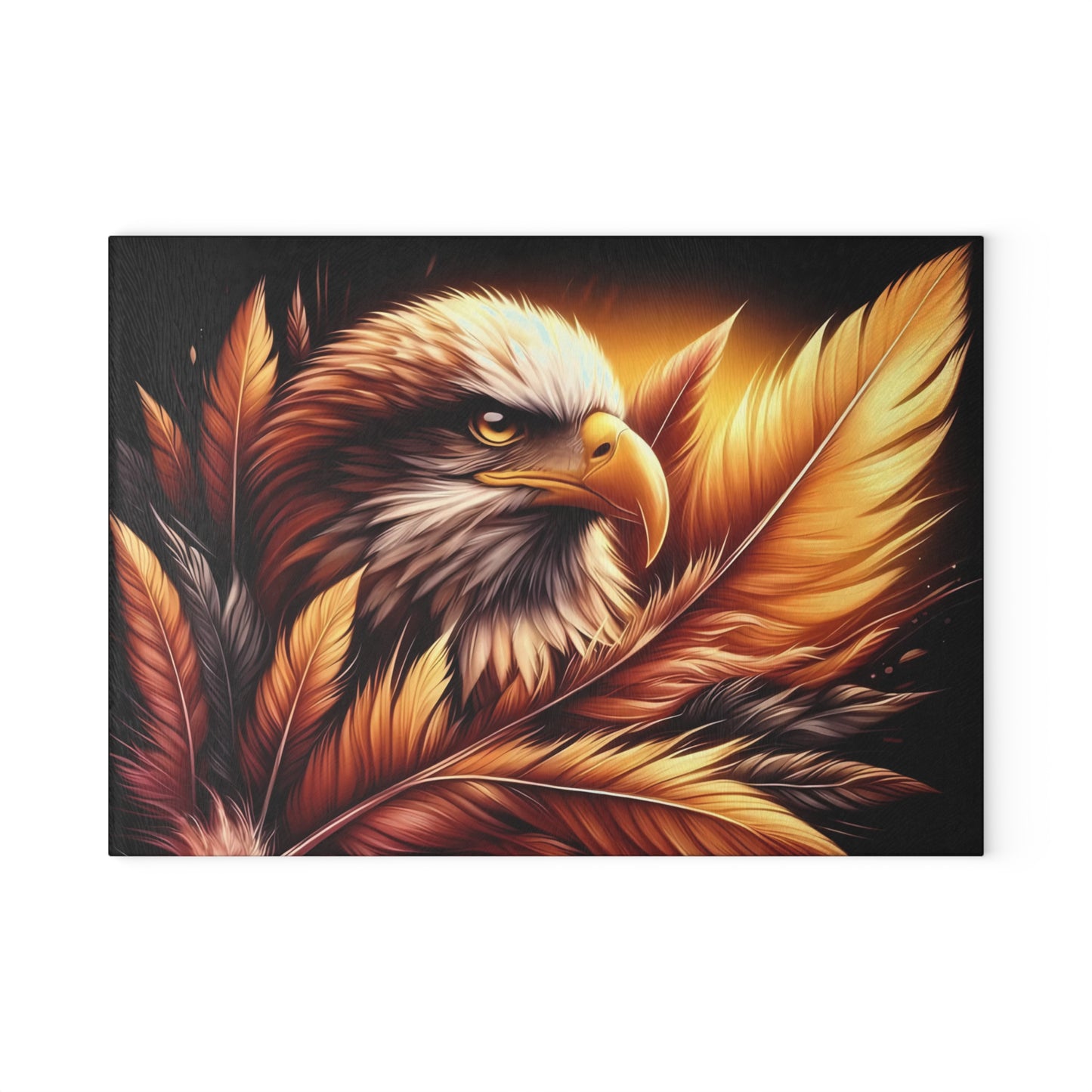 ÁGUILA CALVA – Tabla de cortar de vidrio patriótica