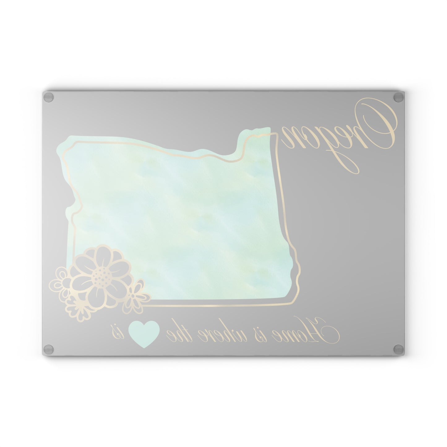 💚 Oregon State Cutting Board – Serene Aqua Style with Golden State Pride