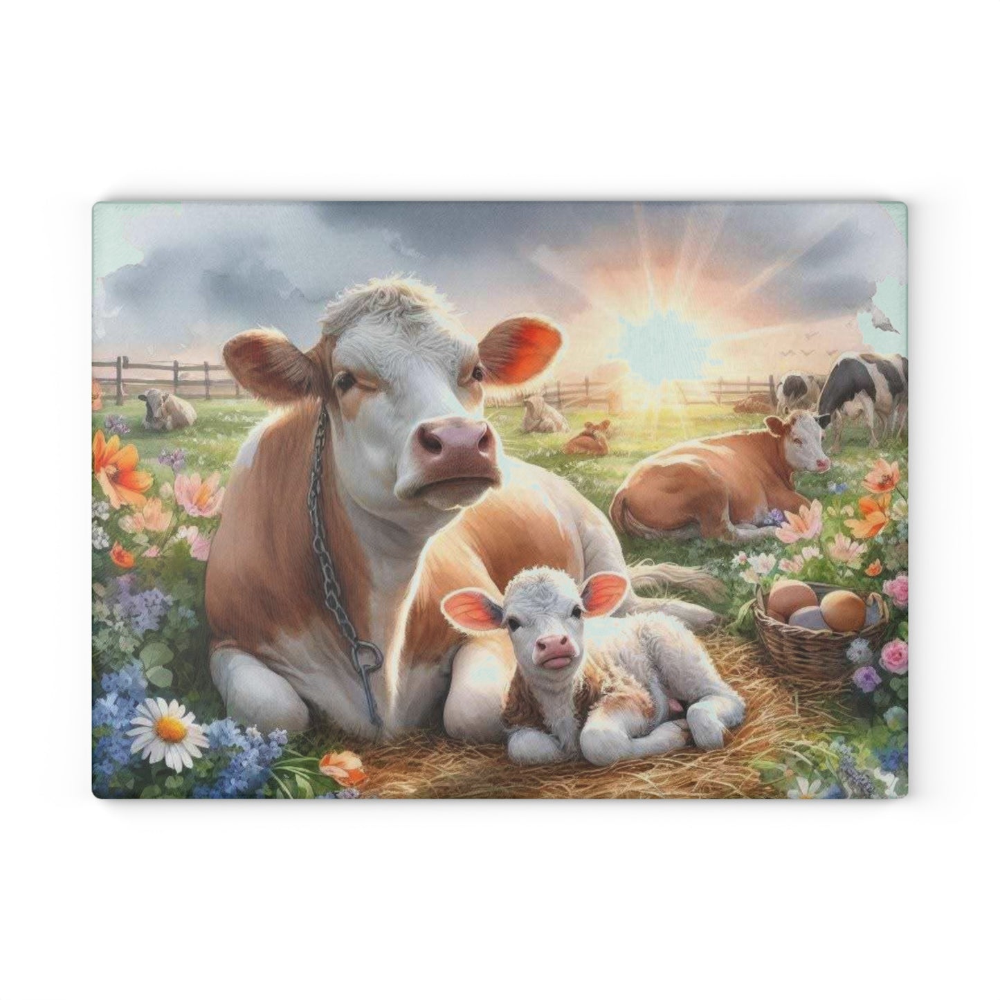 Tabla de cortar de vaca, diseño de casa de campo, cocina campestre, regalo para amantes de los animales, decoración de animales de granja, acentos rústicos para el hogar. Tabla de charcutería.