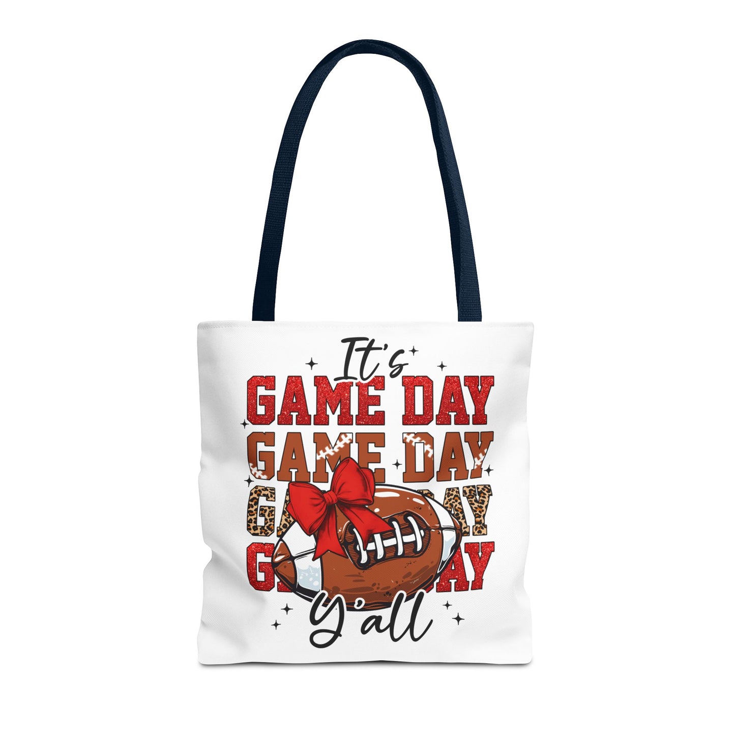 🏈 Game Day Red Bow Football Tote Bag – Sporty, Stylish, and Ready for Kickoff 🎀👜