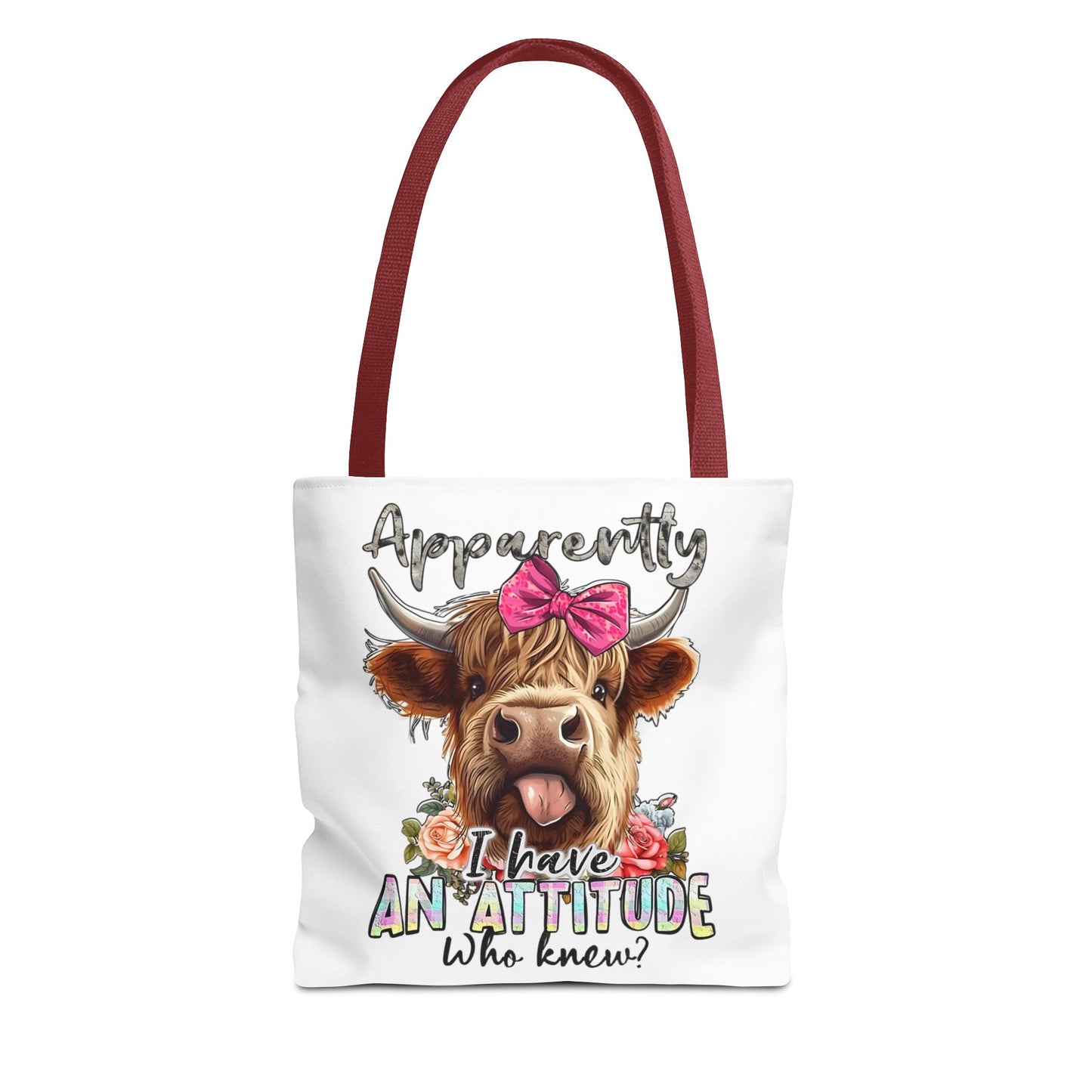🐄 Al parecer, tengo actitud: bolso tote Sassy Cow con lazo rosa 🌸
