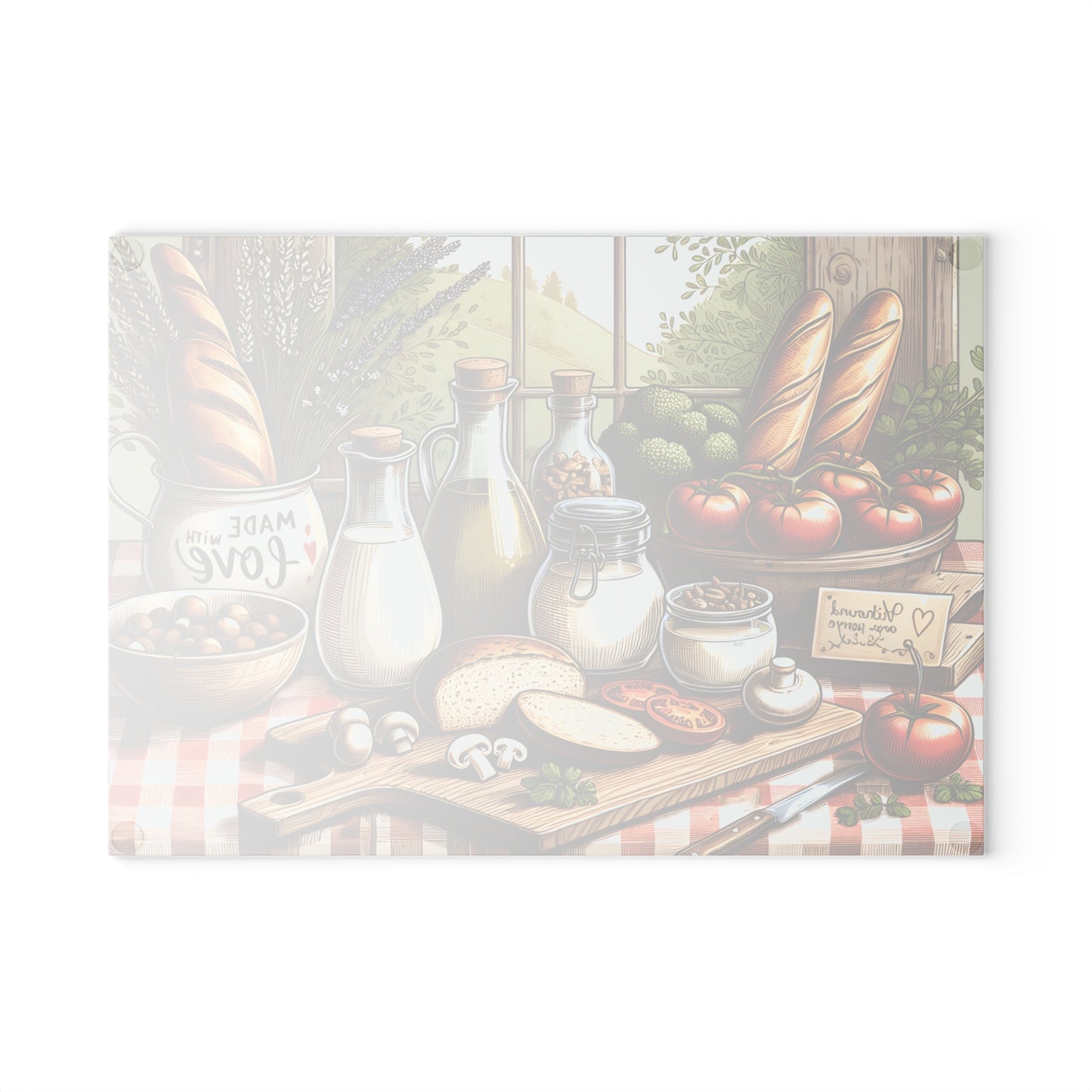 Tabla de cortar de cocina con ingredientes frescos de granja: un toque rústico para tu espacio culinario
