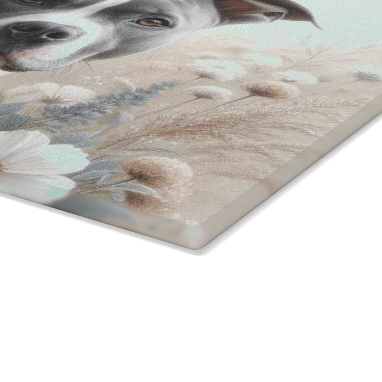 💗 Pit Bull Floral Cutting Board – Gentle Strength with Blooming Beauty 🌸