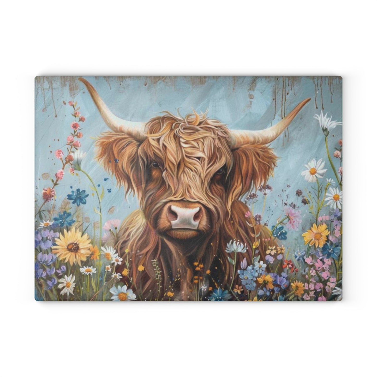 Tabla de cortar de vaca, tabla de cortar de vidrio con diseño de vaca de las Highlands, decoración de cocina con diseño de vaca, tabla de cortar para regalo de casa nueva, tabla de charcutería, regalos de vaca de las Highlands
