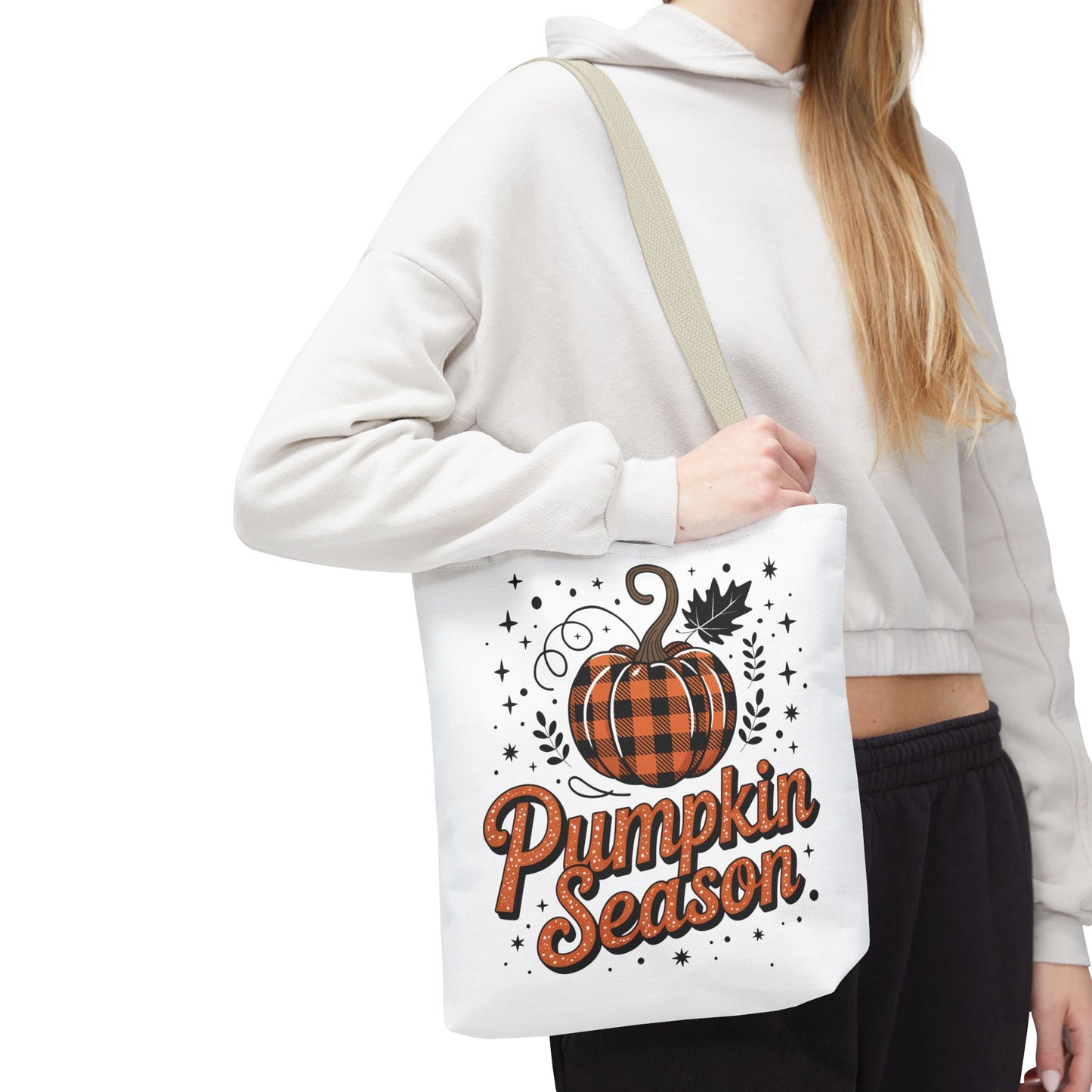🎃 Pumpkin Season Tote Bag – Fall Buffalo Plaid Style for Autumn Lovers 🍂