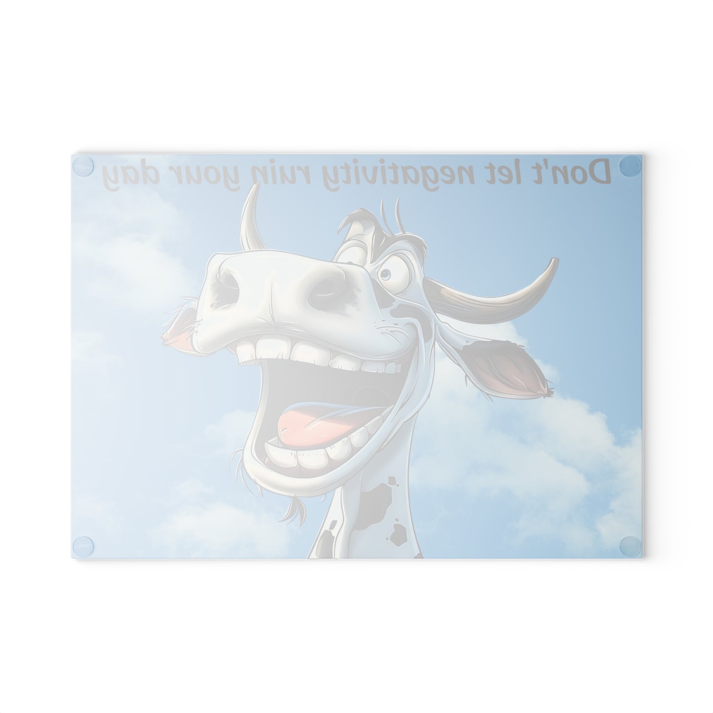 Tabla de cortar de vaca, decoración de cocina positiva, regalo de cocina, vaca en blanco y negro, tabla de cortar de vidrio, regalo para amantes de las vacas, encanto de cocina rústica