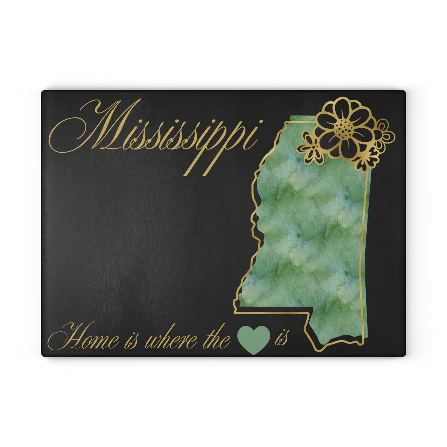 💚 Mississippi Floral Cutting Board – Southern Charm with Heartfelt Elegance 🌼