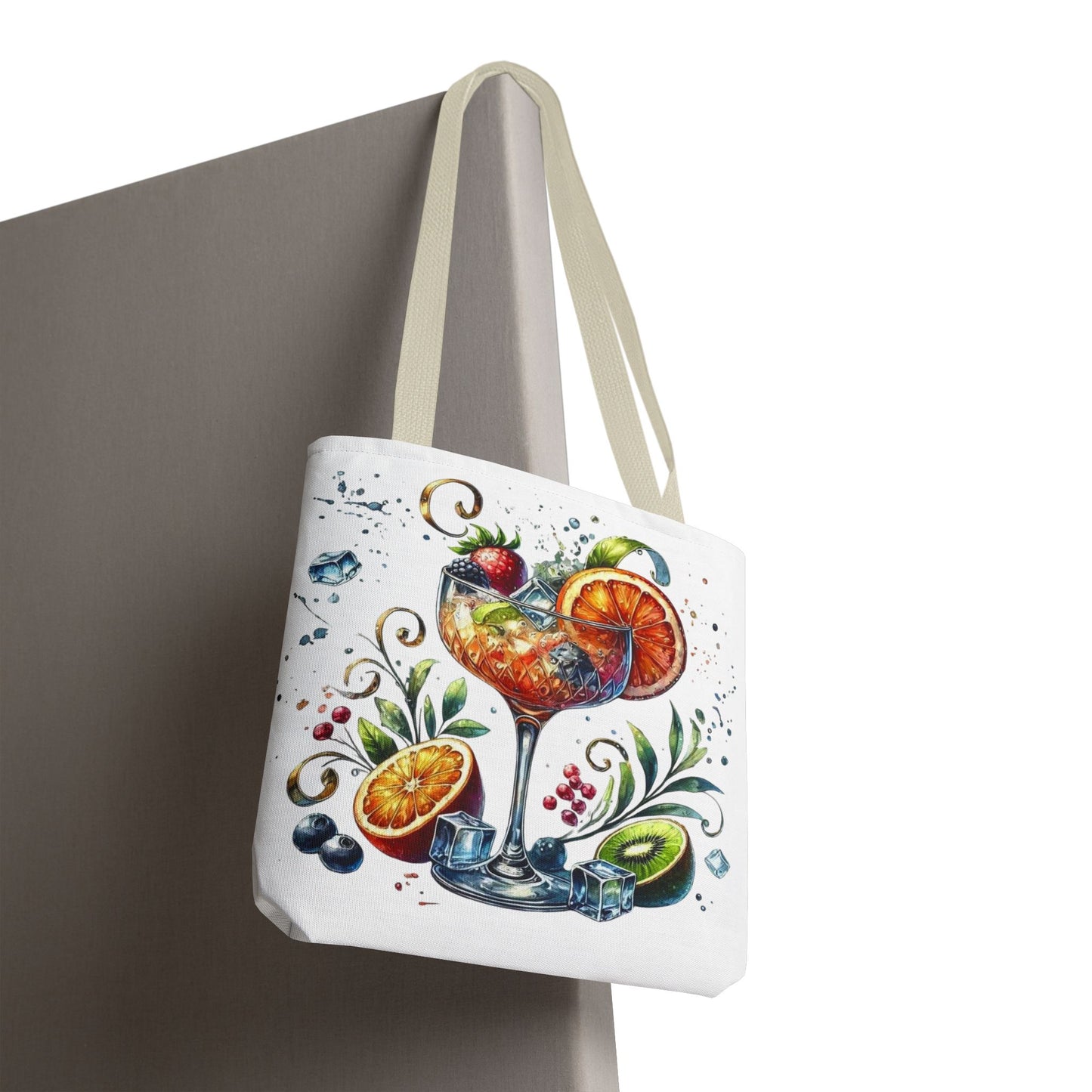 Bolso de cóctel, bolso para bebidas afrutadas, bolso de playa tropical, elegante bolso de lona, regalo para amantes de los cócteles, bolso de mano divertido, práctico bolso de verano.