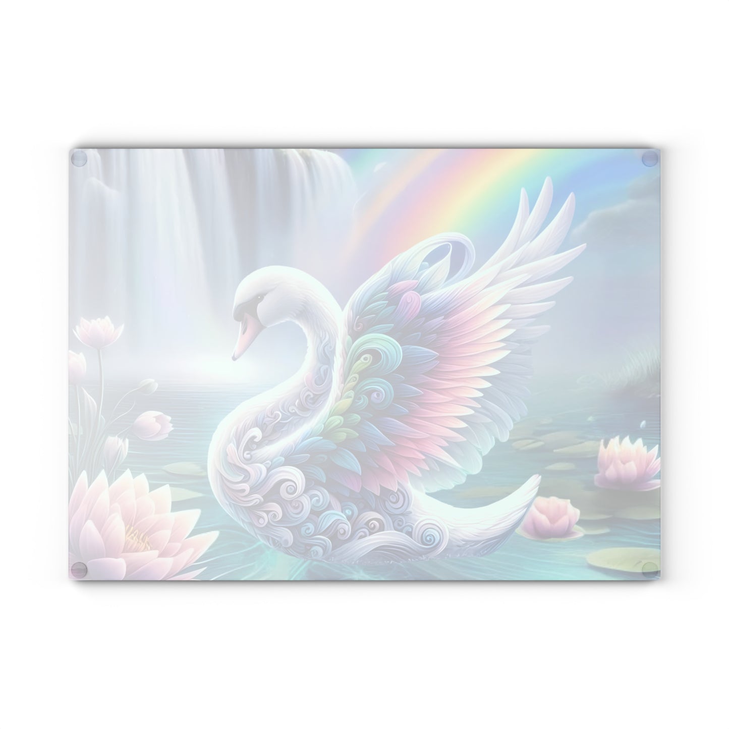 Tabla de cortar de vidrio con forma de cisne: elegante decoración de cocina | Tabla de servir de vidrio templado con un elegante diseño de pájaro