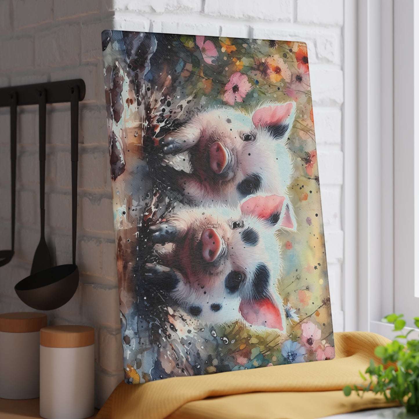 🐷🌼 Spotted Piglets Cutting Board – Playful Farmhouse Charm for Your Kitchen 🌼🐷