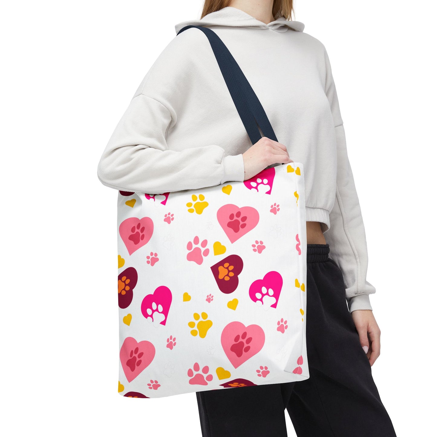 Bolsa de mano con estampado de patas y corazón | Pet Lover Everyday Carry-All