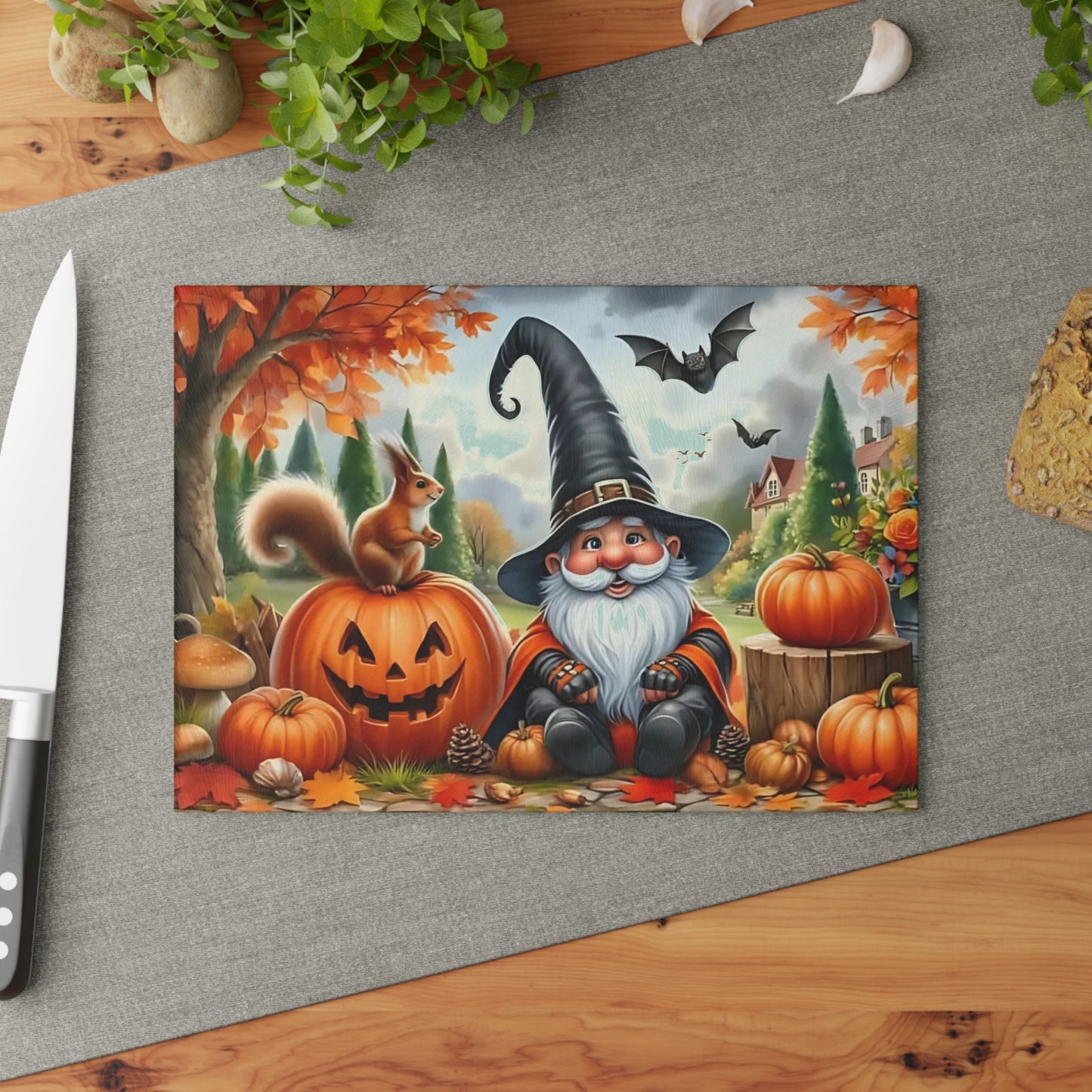 ๐๐ง Halloween Gnome Cutting Board โ Spooky Fun & Autumn Charm ๐๐ฆ