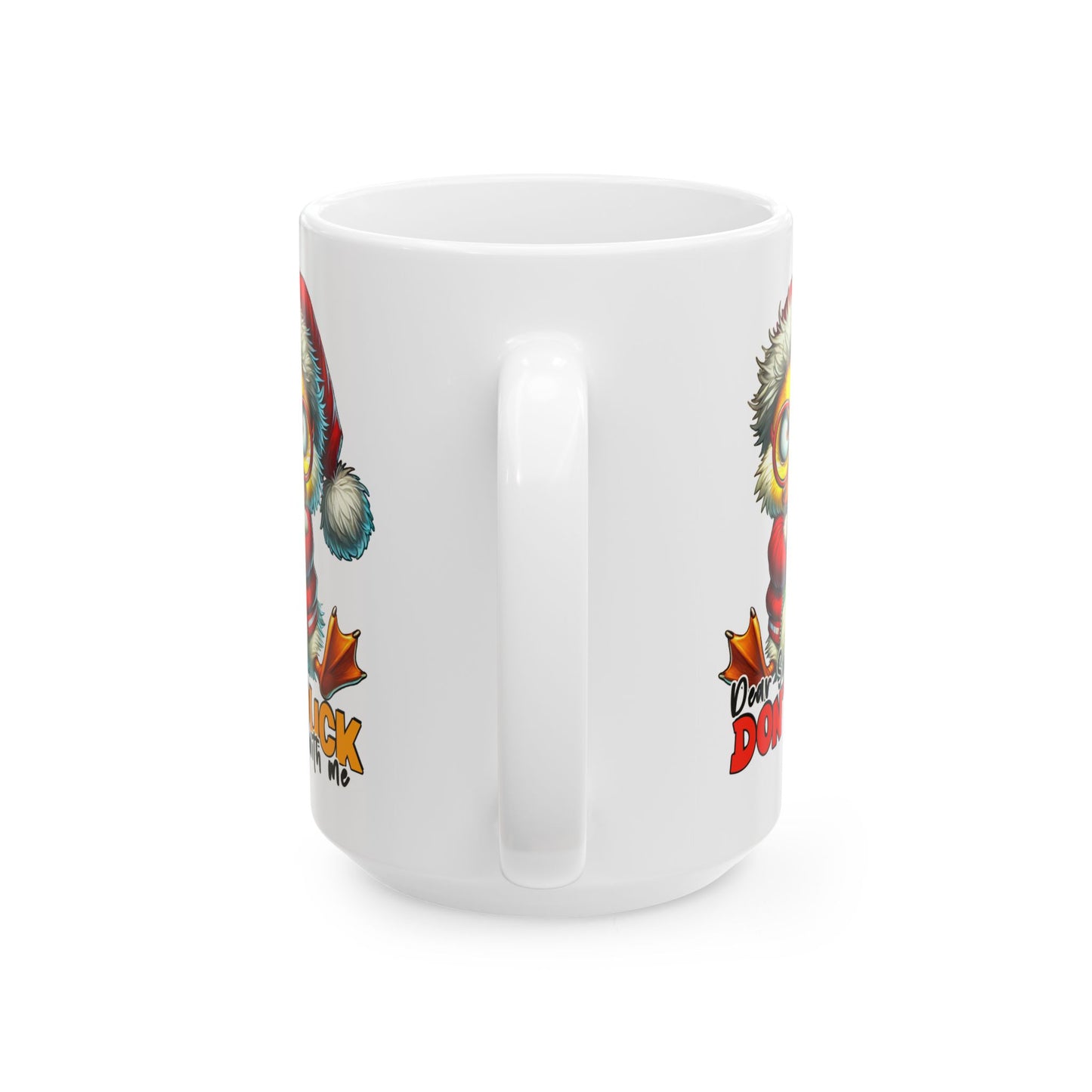 Querido Santa, no te agaches conmigo: divertida taza navideña con forma de pato para los espíritus navideños más atrevidos.