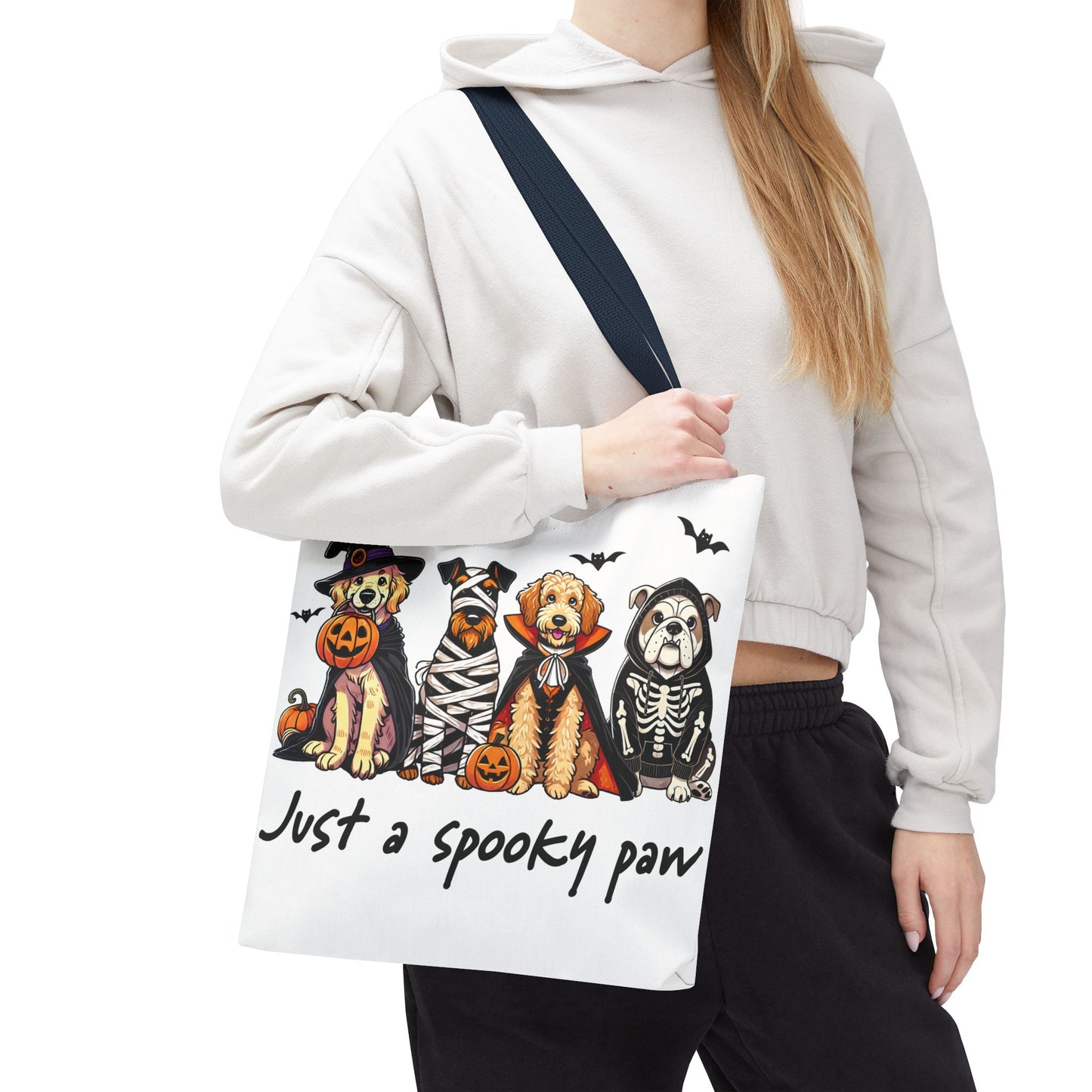 🐾 Spooky Paws Halloween Tote Bag – Doggone Cute Halloween Style 🎃
