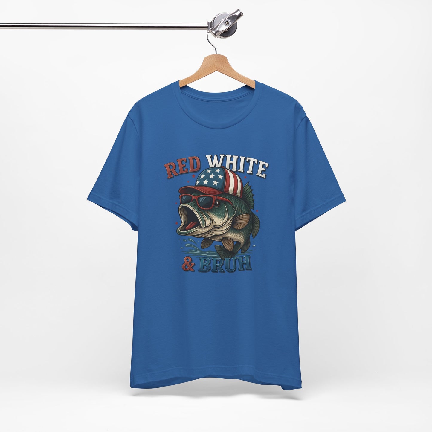 Divertida camiseta patriótica de pescado, con estampado rojo, blanco y negro, unisex, ideal para el 4 de julio, regalo para papá, ideal para barbacoas de verano.