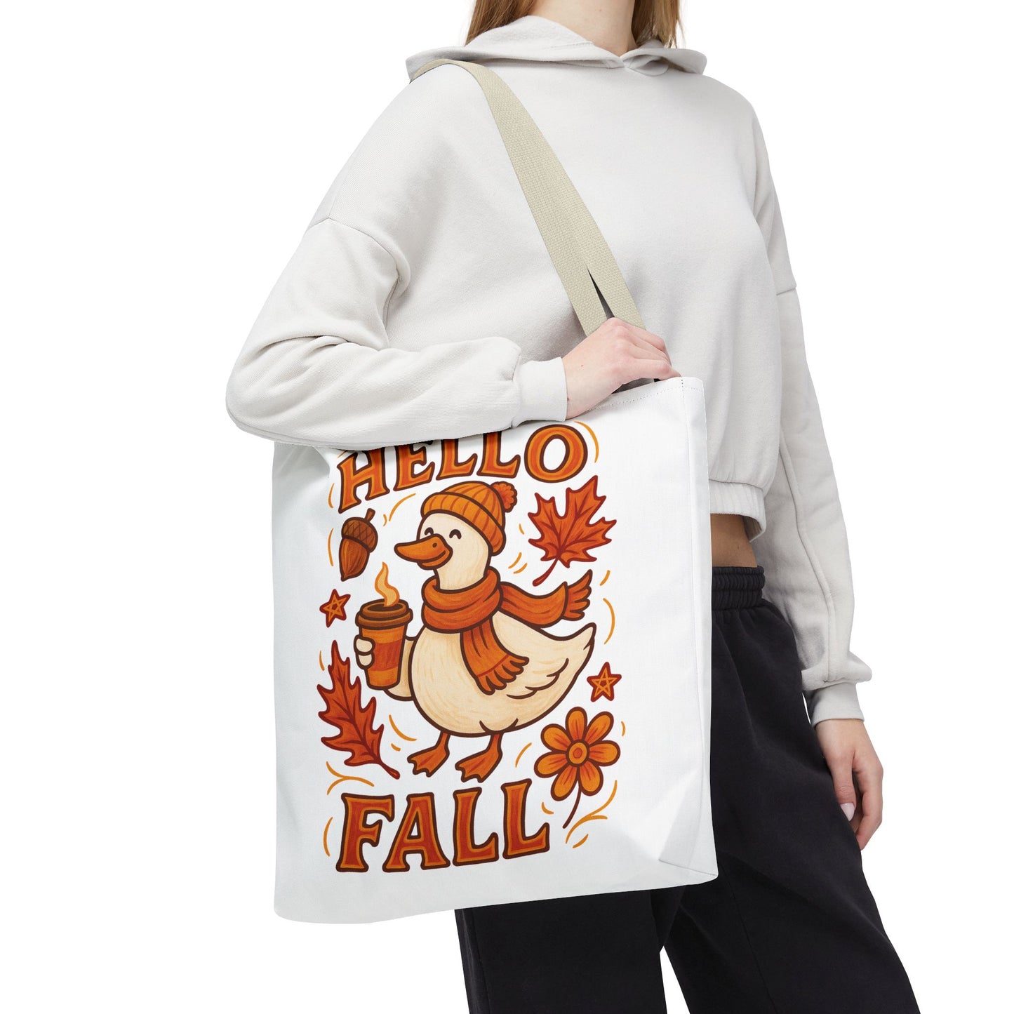 🧡 Hello Fall Duck Tote Bag – Cozy Autumn Vibes & Feathered Charm 🍂🦆