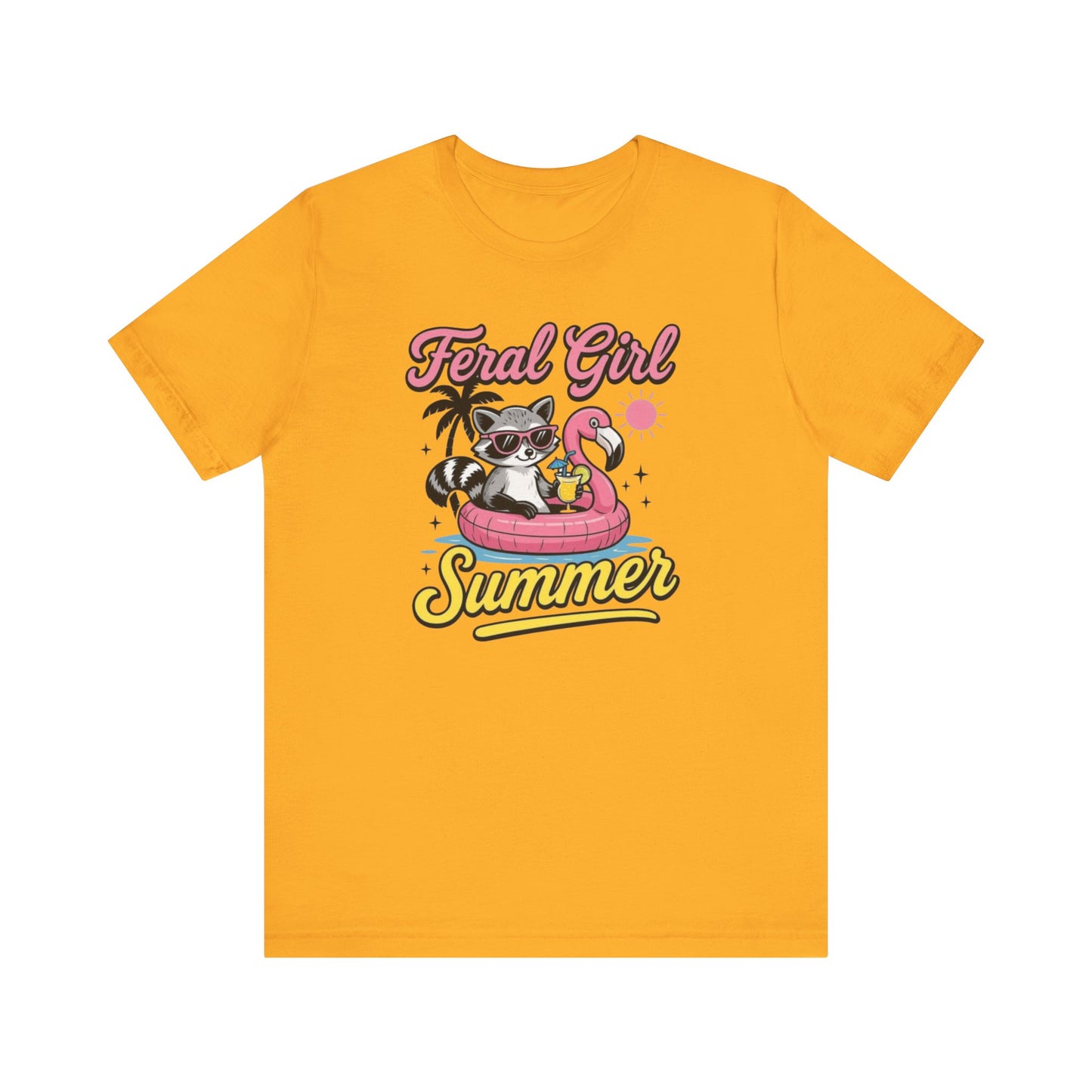 Camiseta de verano para chica salvaje: Mapache divertido con vuelo | Camiseta de verano para mujer