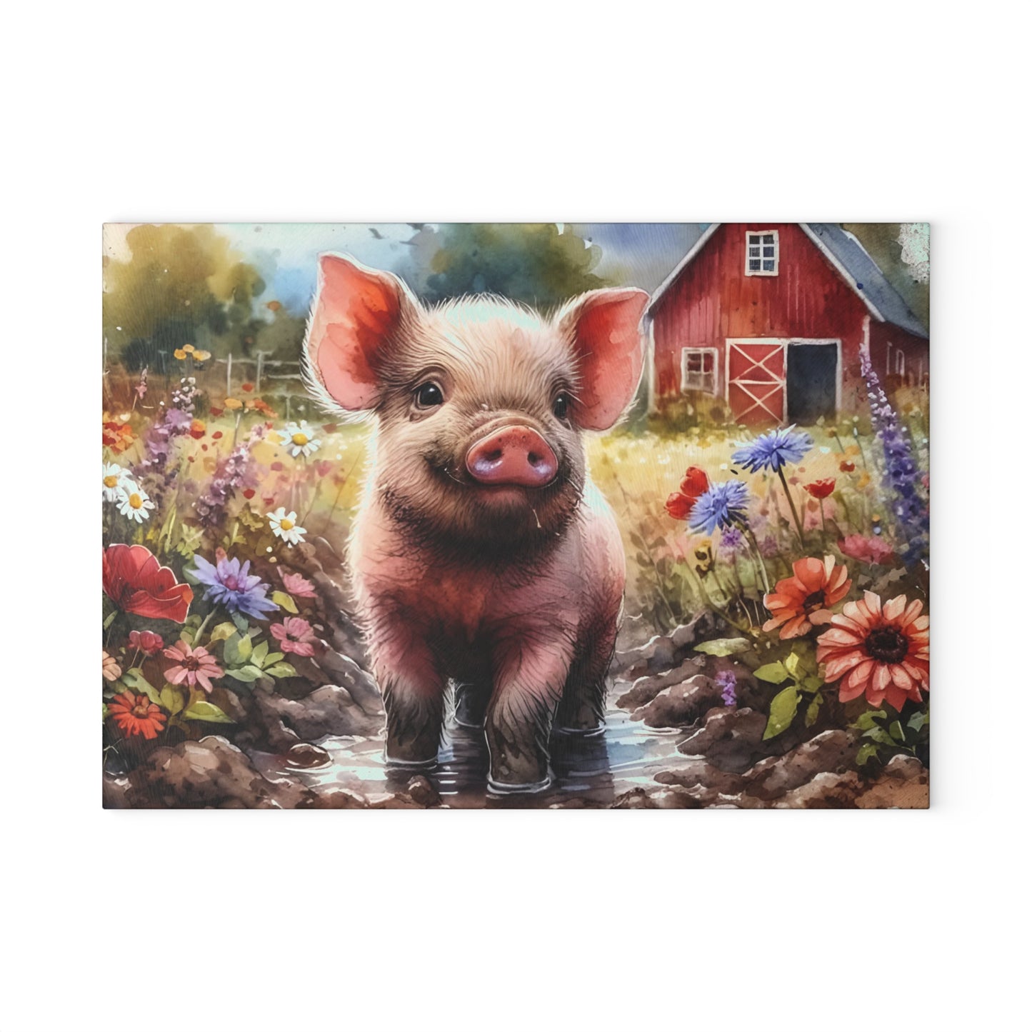 🐷🌸 Farm Piglet Cutting Board – Rustic Charm Meets Country Whimsy 🌸🐷