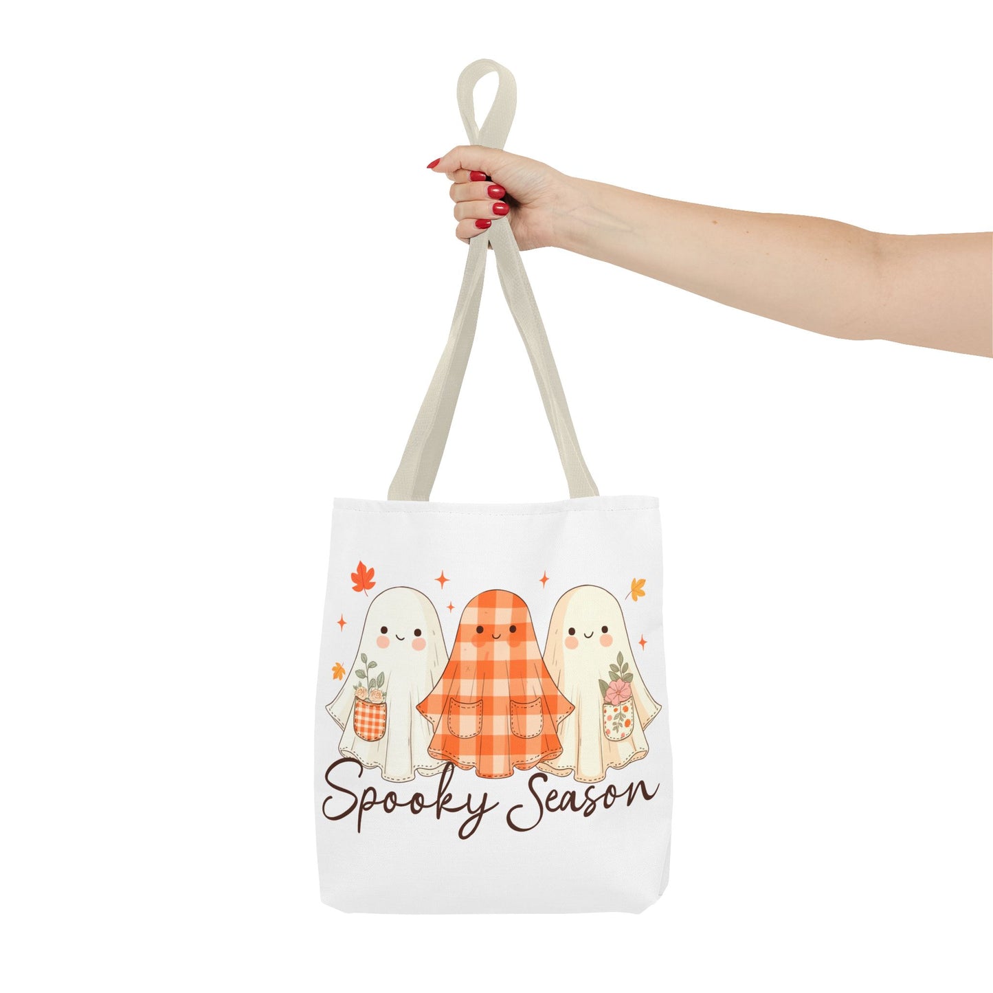 ๐ป Spooky Season Ghost Friends Tote Bag โ Cozy Fall Vibes with a Cute Twist ๐๐