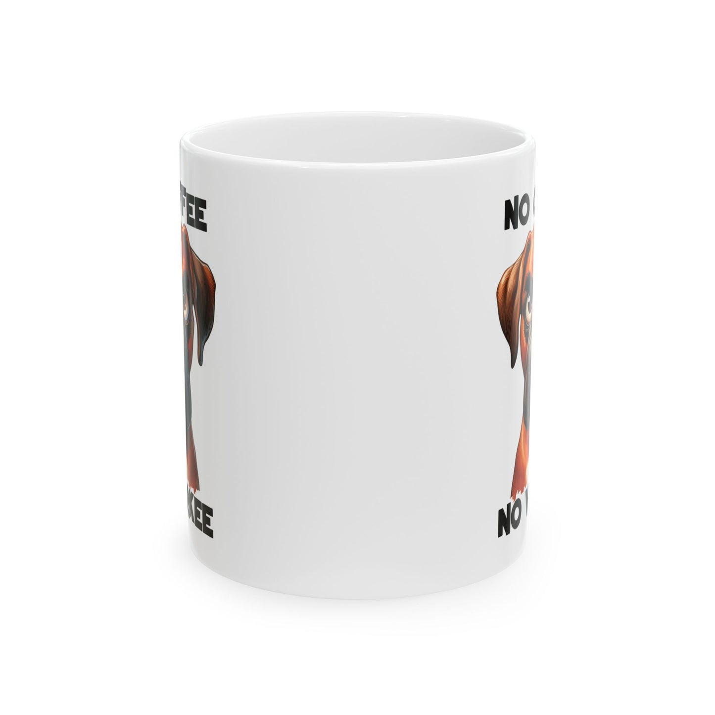 🐶 Sin café, no hay trabajo – Divertida taza de perro bóxer para amantes del café ☕