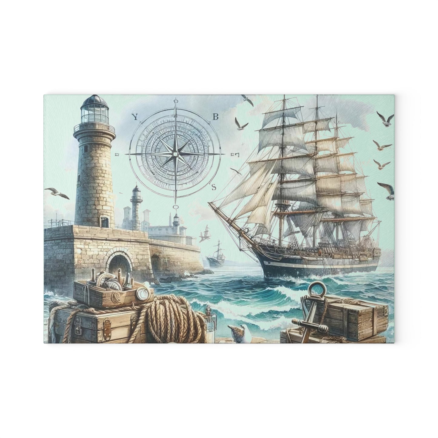 Tabla de cortar náutica, Decoración de cocina costera, Regalo para casa de playa, Decoración con temática oceánica, Elementos esenciales para casa de playa, Decoración inspirada en el océano, Regalo de playa único