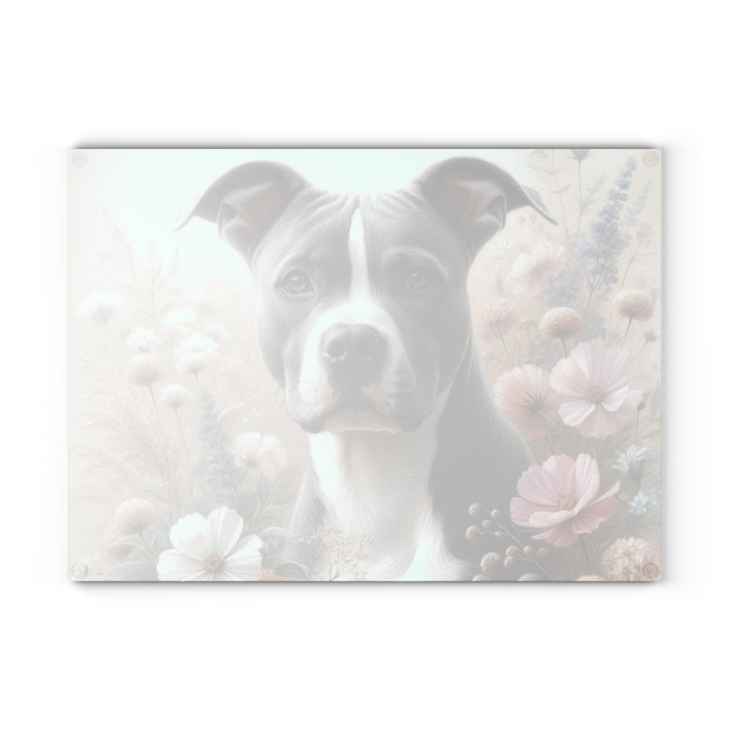 💗 Pit Bull Floral Cutting Board – Gentle Strength with Blooming Beauty 🌸
