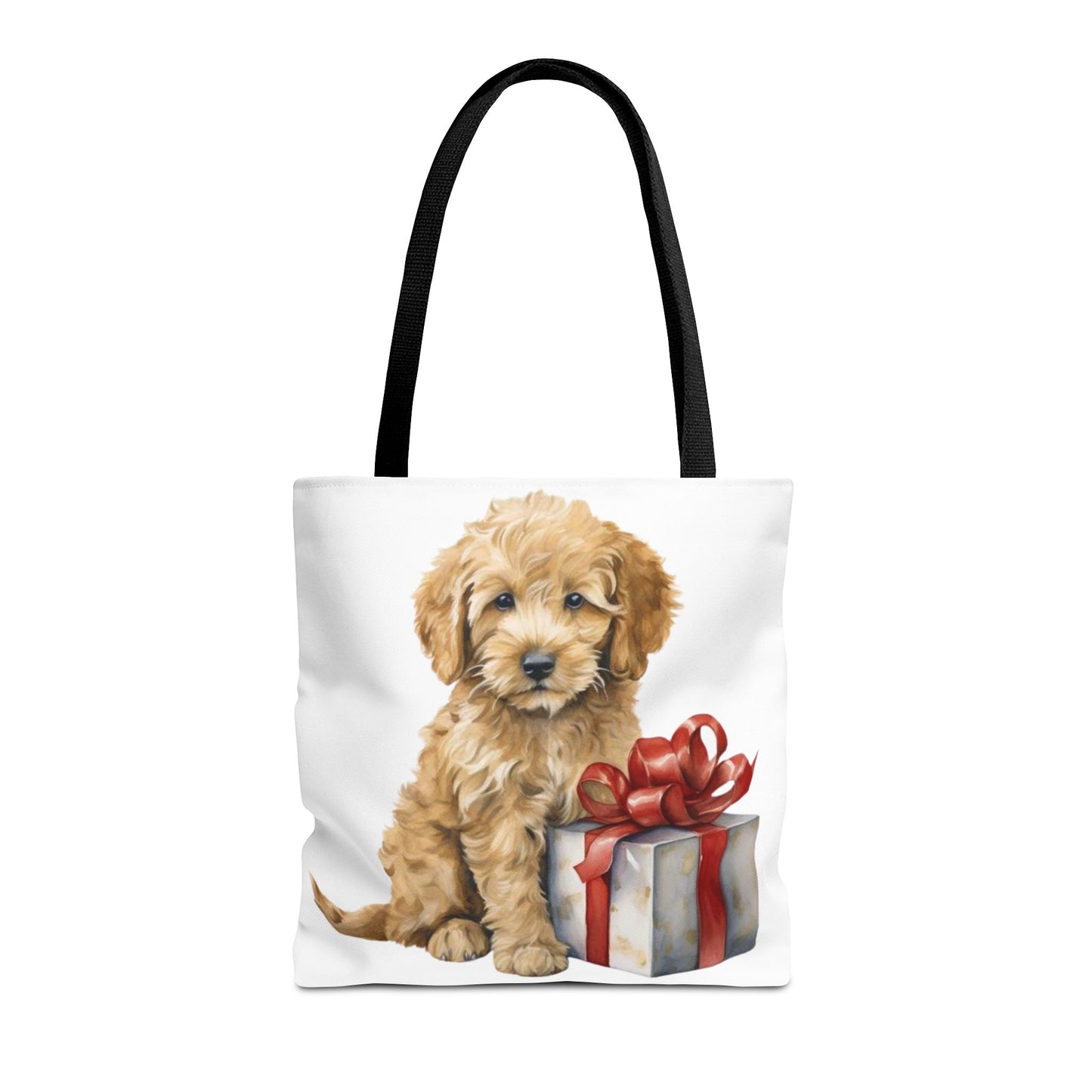 🎁 Goldendoodle Puppy Tote Bag – Sweet & Snuggly Holiday Charm for Dog Lovers 🐶