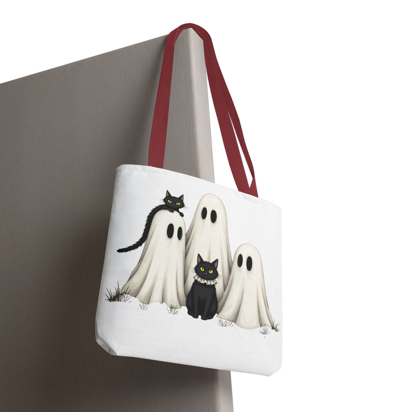 ๐โโฌ Ghosts & Black Cats Halloween Tote Bag โ Spooky Chic Retro Vibes ๐ป๐