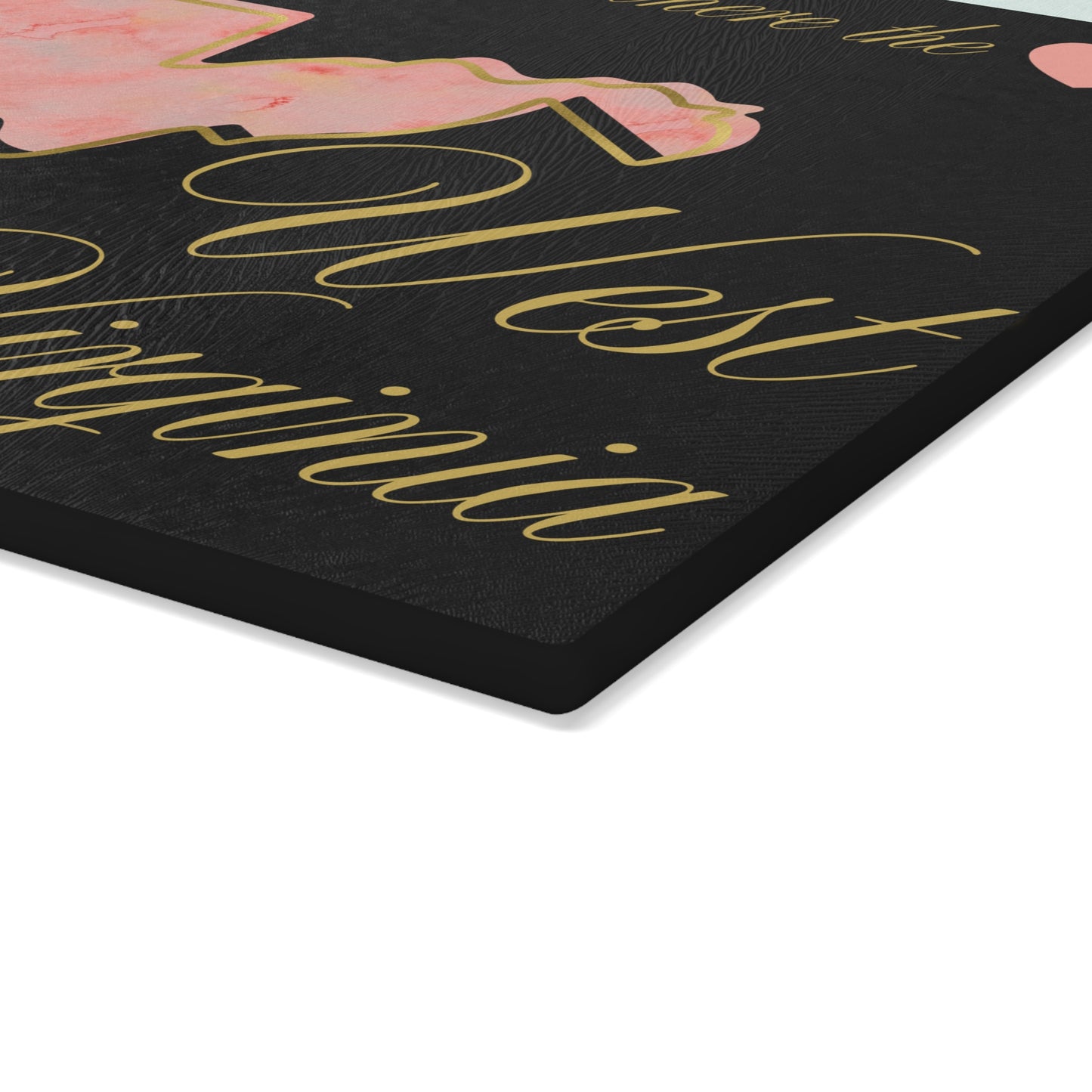 🏡 West Virginia Floral State Cutting Board – “Home is Where the Heart Is” in Blush & Gold 🌸