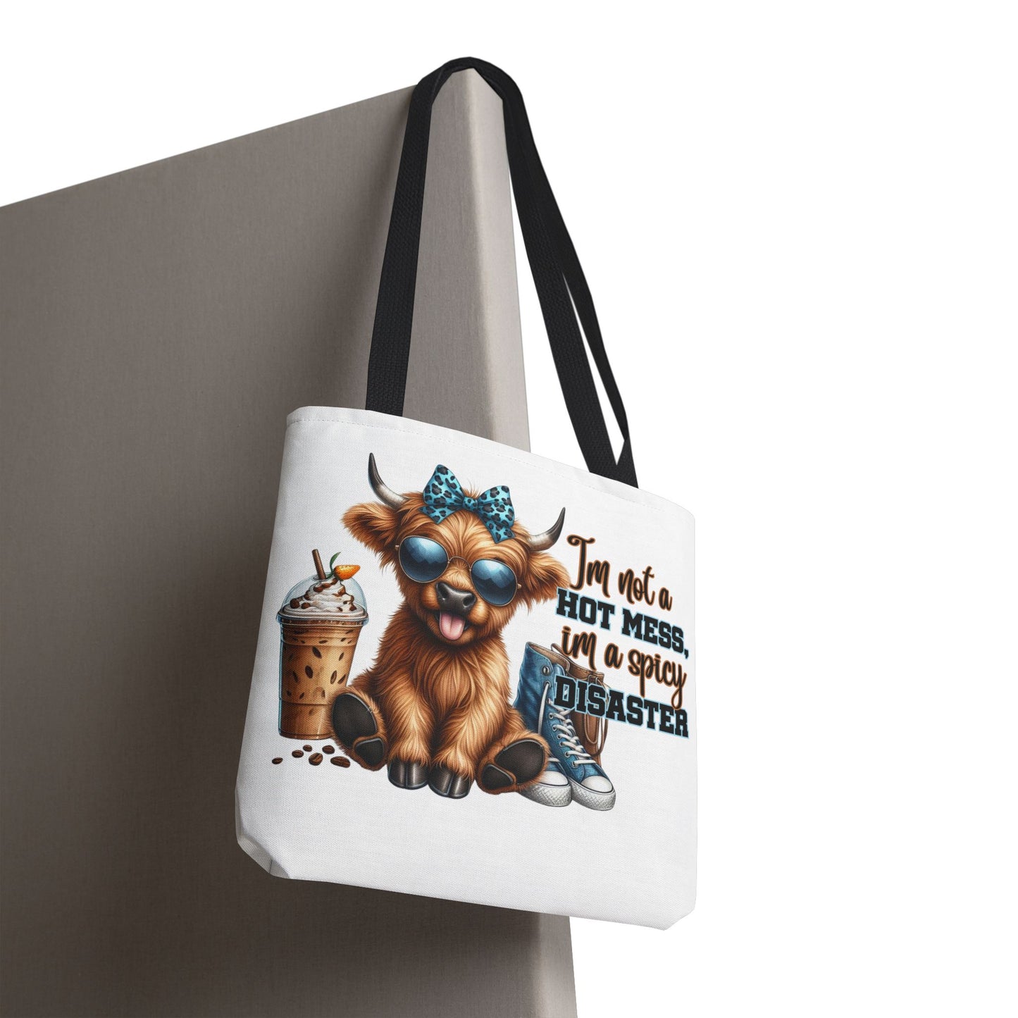 Bolsa de tela Highland Cow: «No soy un desastre picante, soy un desastre picante».