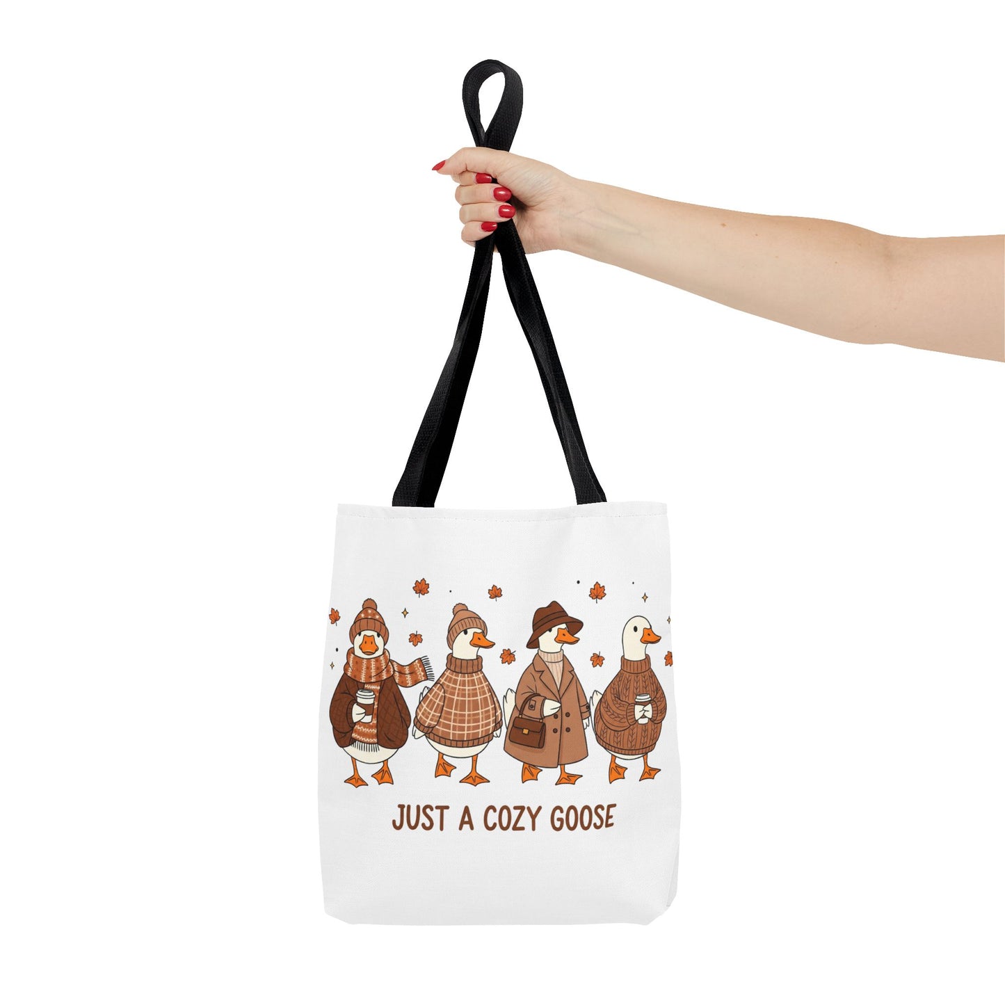 🪶 Just a Cozy Goose Tote Bag – Fall Fashion with Feathered Charm