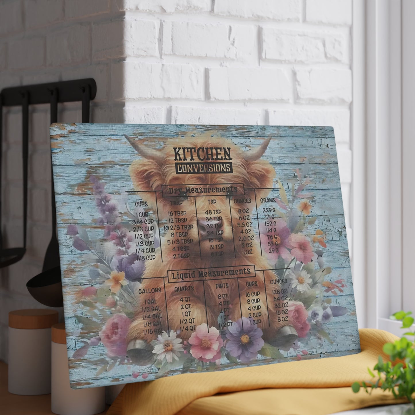 Tabla de cortar de vaca, tabla de cortar de vidrio con diseño de vaca de las Highlands, decoración de cocina con diseño de vaca, tabla de cortar para regalo de casa nueva, tabla de charcutería, regalos de vaca de las Highlands