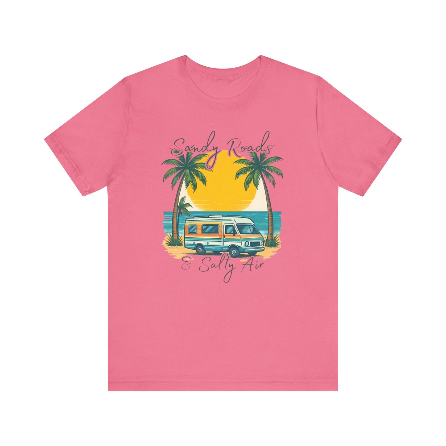 Camiseta Sandy Roads & Salty Air: Camisa playera ligera para mujer para días costeros y ambiente veraniego.