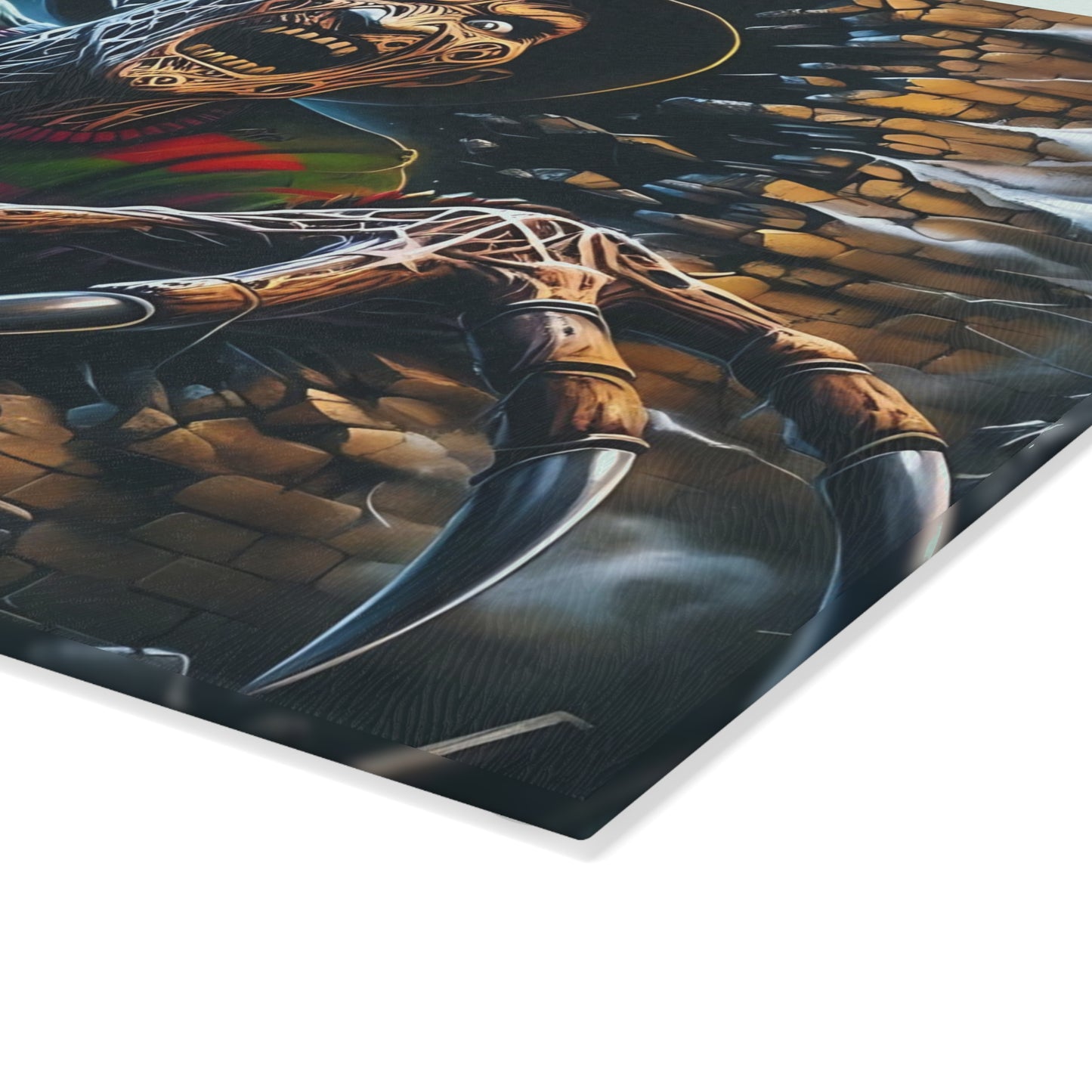 ⚡ Brick Wall Nightmare Cutting Board – Terrifying Horror Claws & Lightning Explosion 🌩️💀