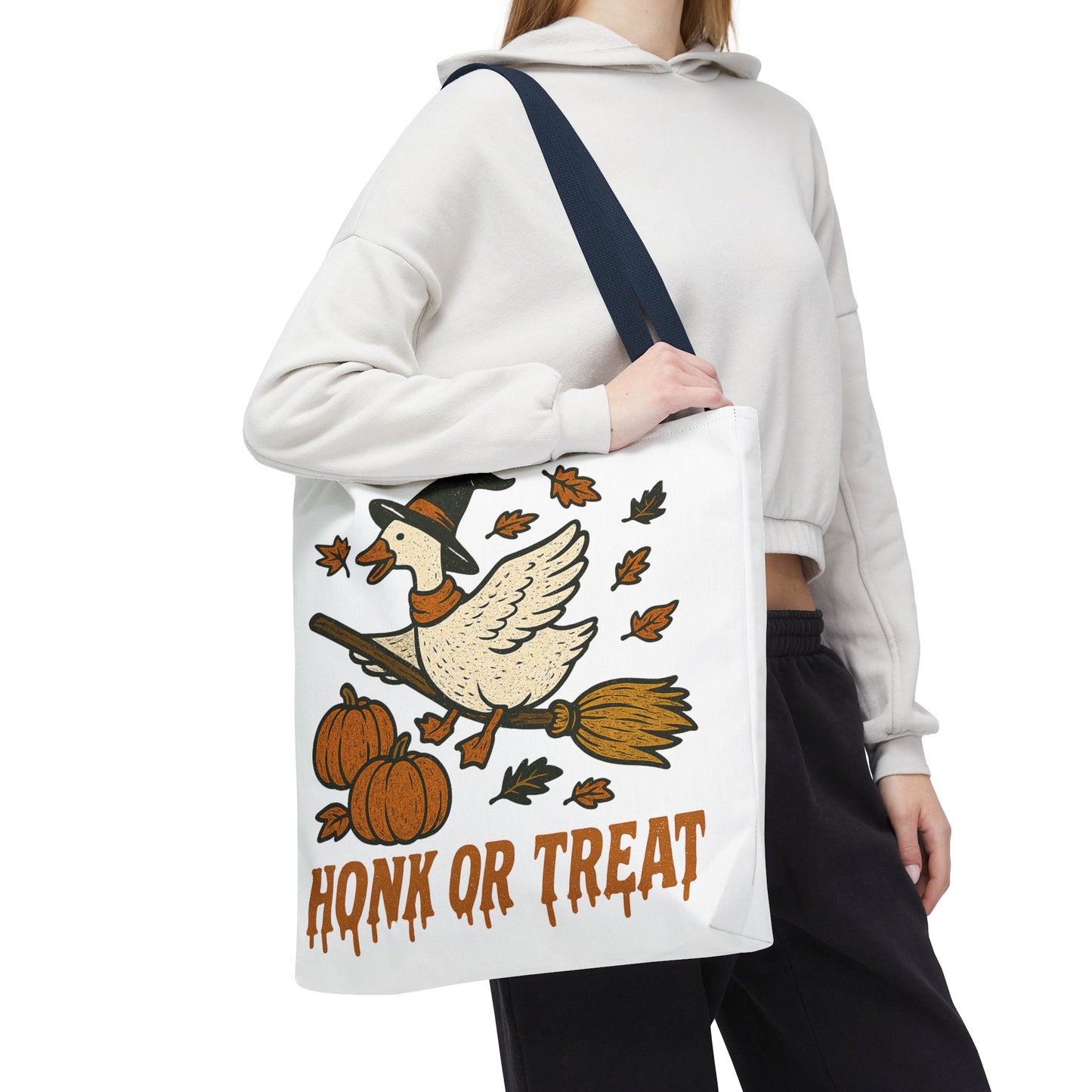 ๐ช Honk or Treat Goose Halloween Tote Bag โ Witchy Whimsy for Spooky Season ๐๐