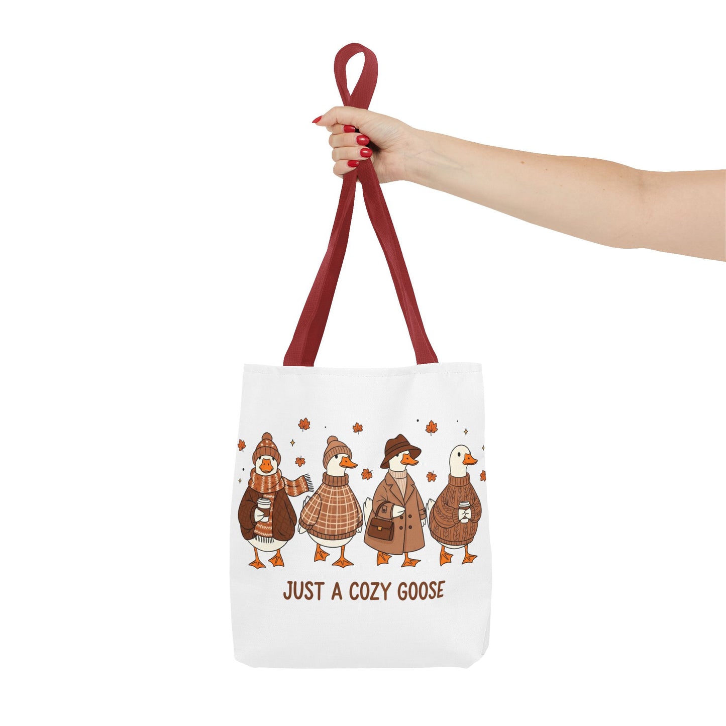 🪶 Just a Cozy Goose Tote Bag – Fall Fashion with Feathered Charm