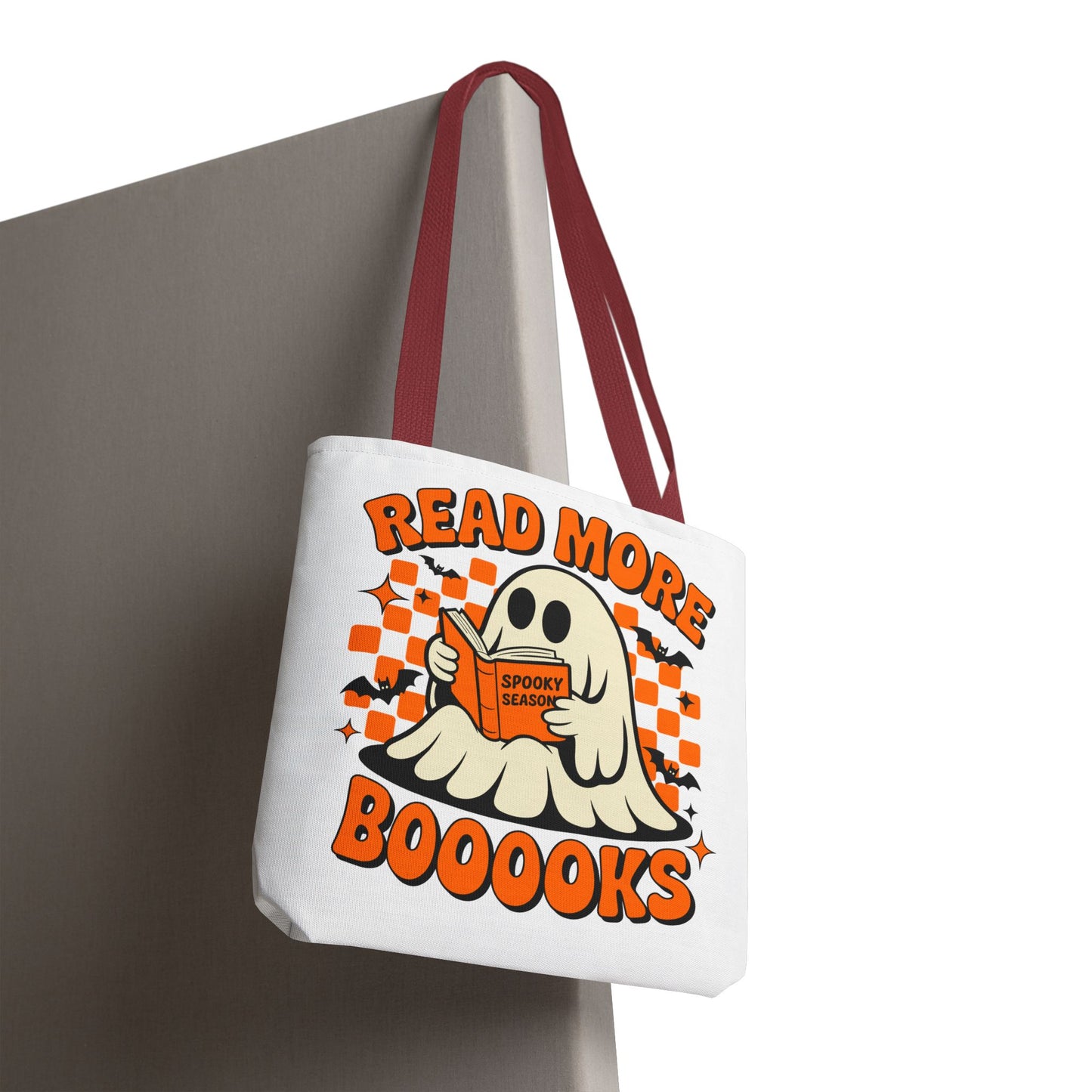 ๐ Read More Booooks Halloween Tote Bag โ Spooky Reads in Style ๐ป๐