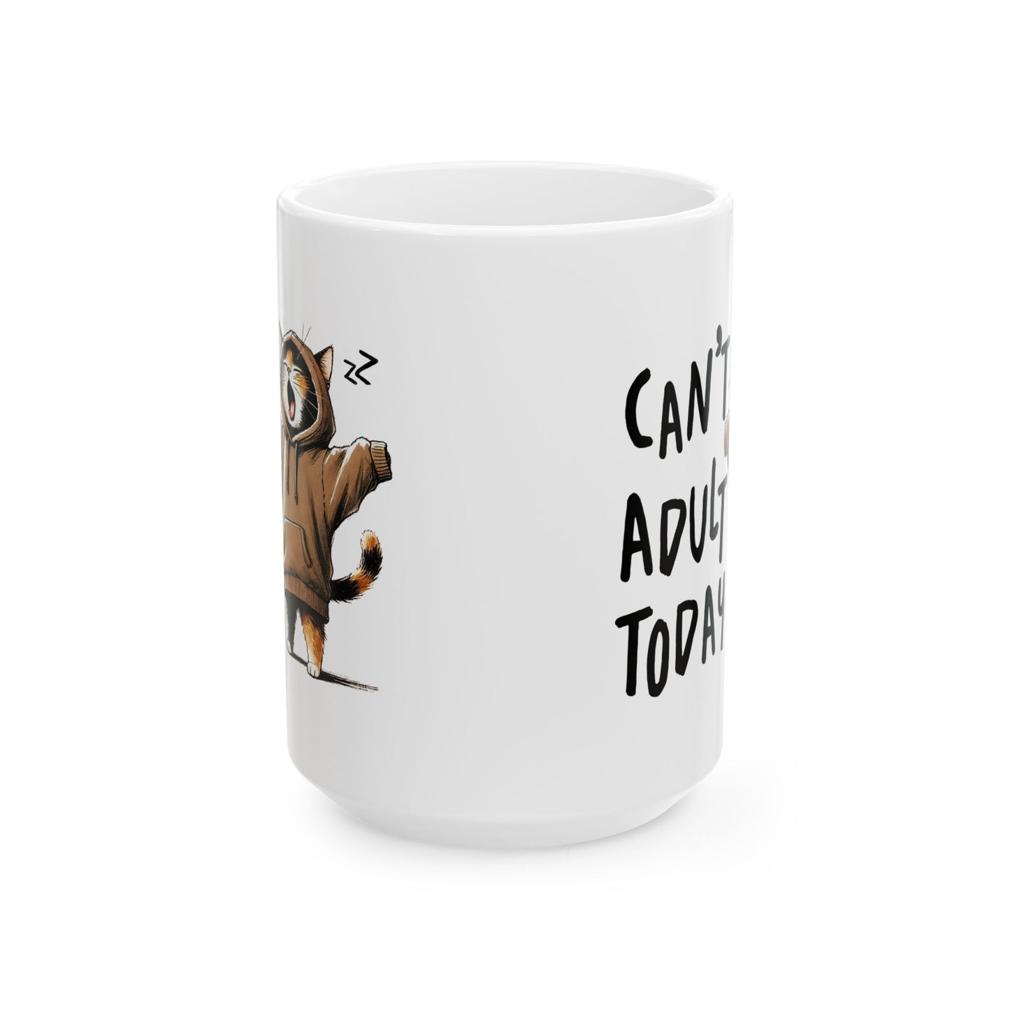 😸 Hoy no puedo ser adulto: divertida taza de café con capucha de gato para amantes de los gatos 🐾