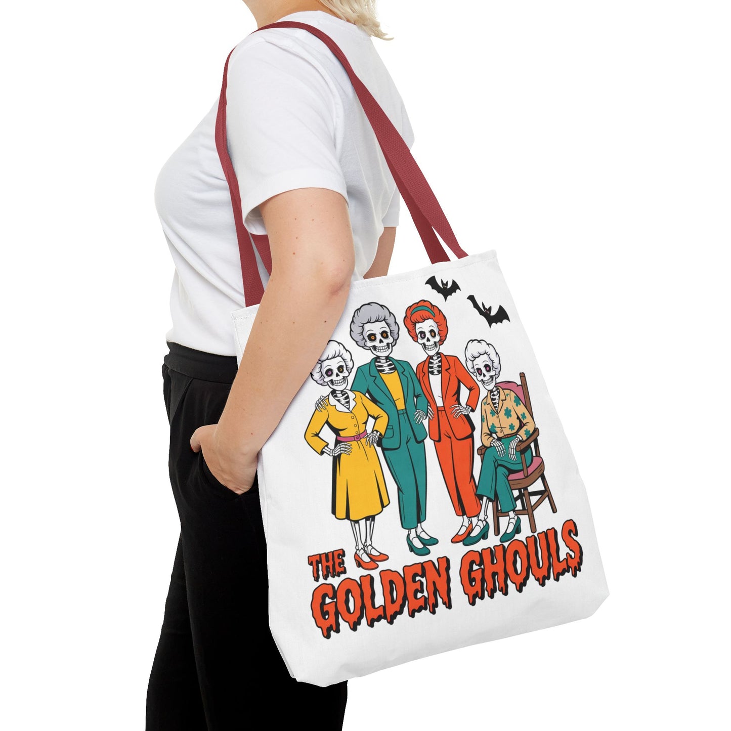 ๐ค Retro Skeleton Squad Tote Bag โ Spooky Chic Style for Halloween ๐ป๐