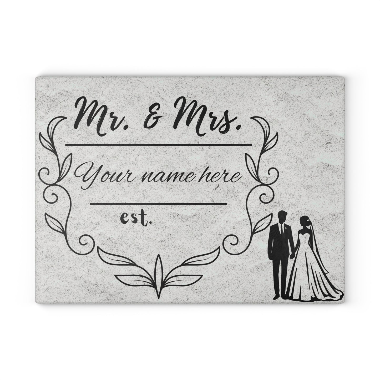 Tabla de cortar personalizada para boda de Sr. y Sra.: un elegante recuerdo para recién casados