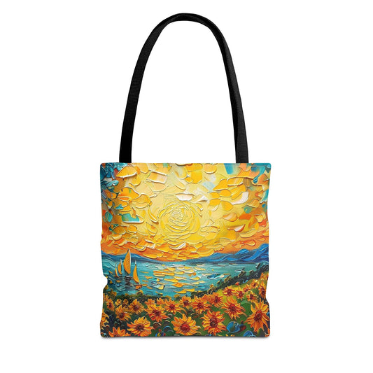 "Sunflowers, Sailboats, and Sunshine Tote Bag – Perfect for Summer Adventures"