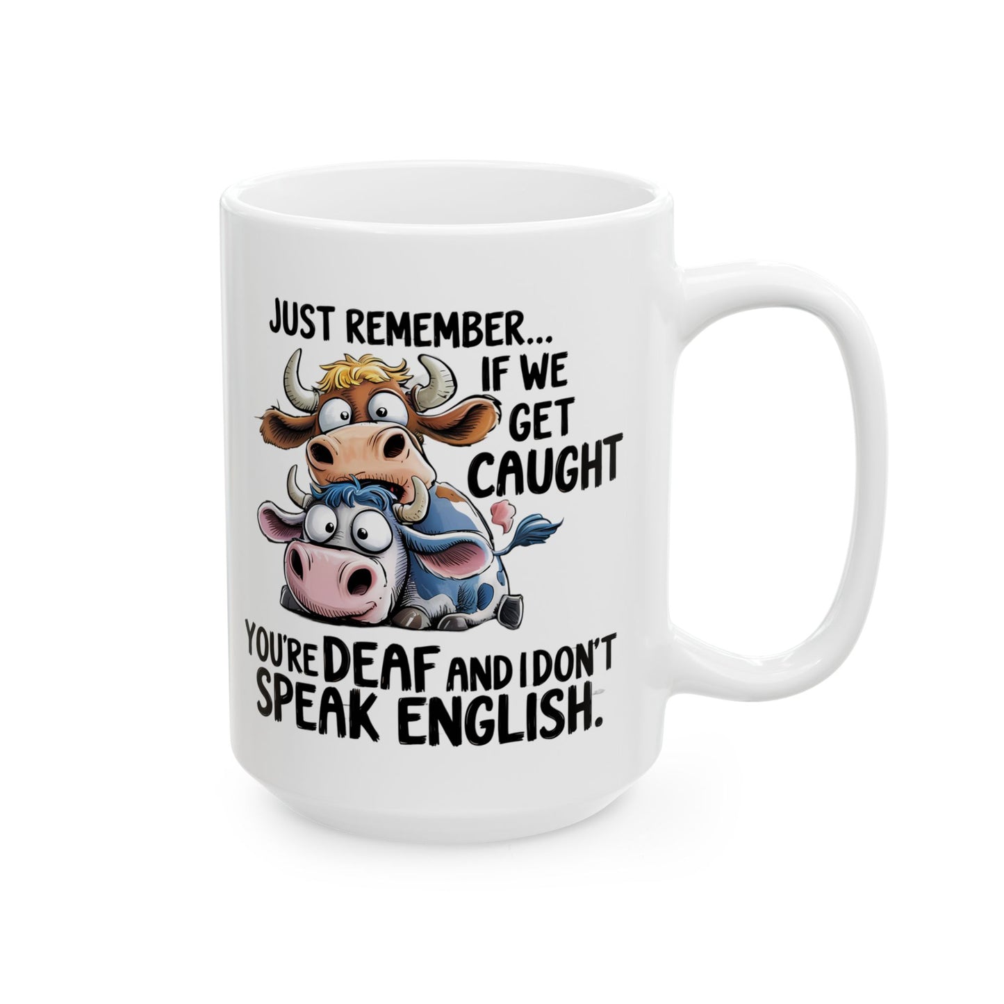🐄 ¡Recuerda... que no te pillen! – Taza divertida de vaca para amantes de los animales y del humor