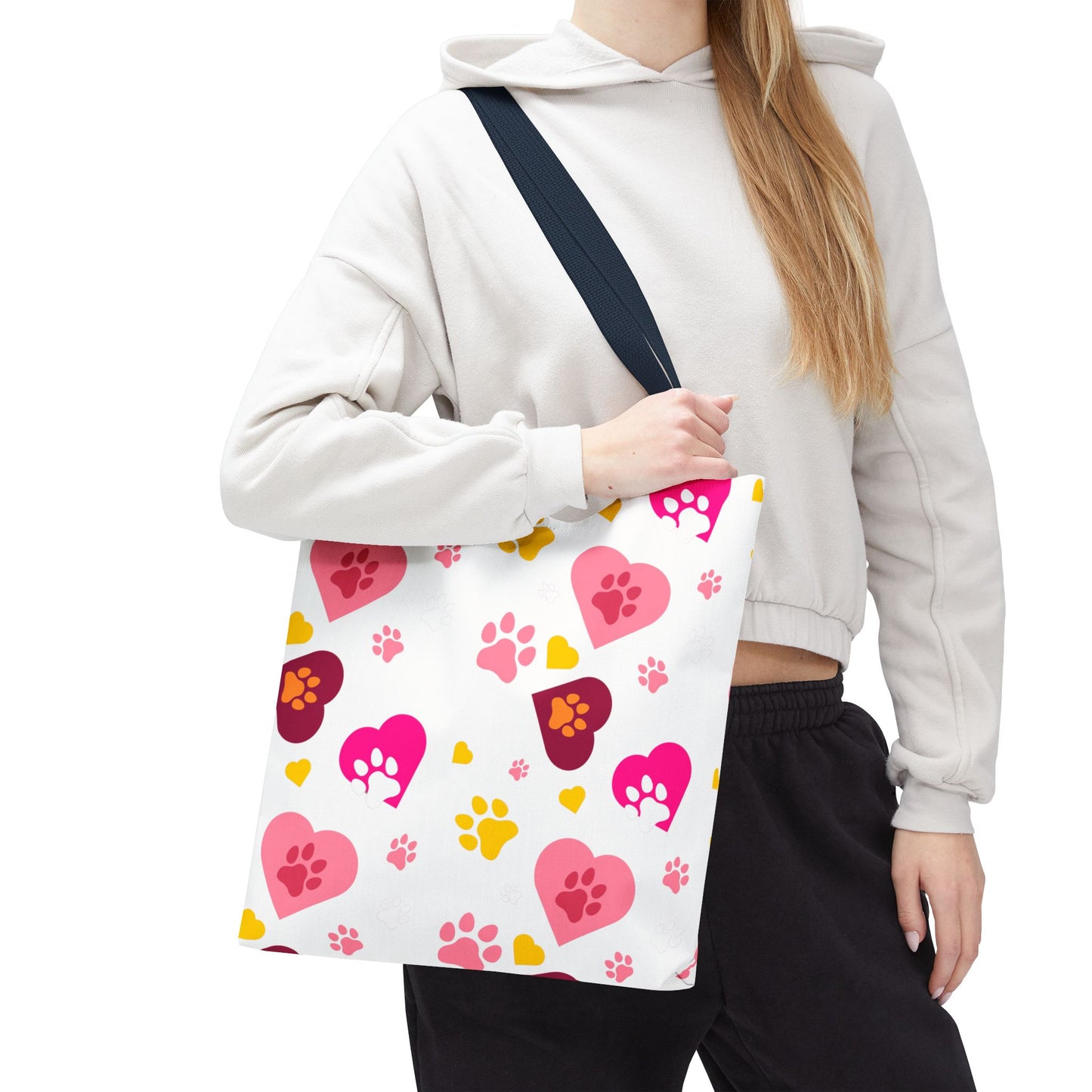 Bolsa de mano con estampado de patas y corazón | Pet Lover Everyday Carry-All
