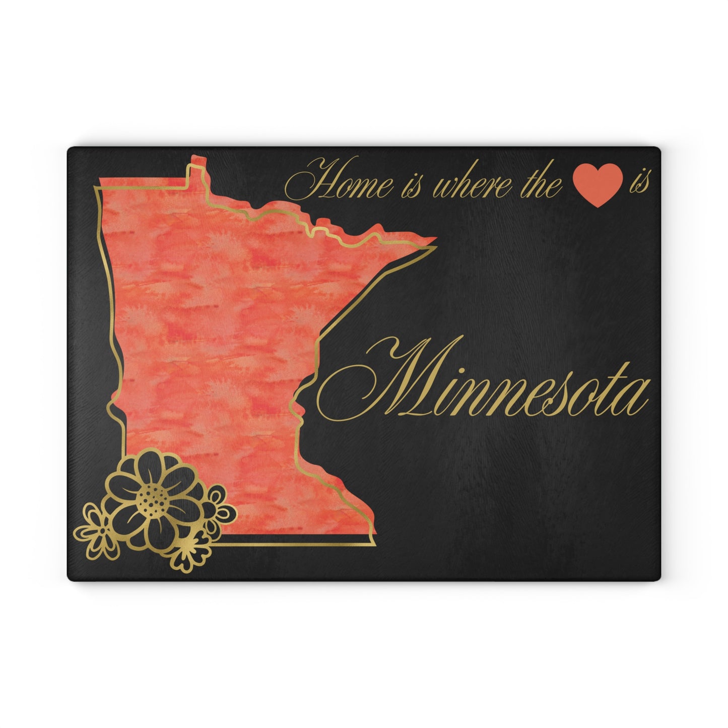 ❤️ Minnesota Floral Cutting Board – Bold Northern Charm with Golden Elegance 🌸